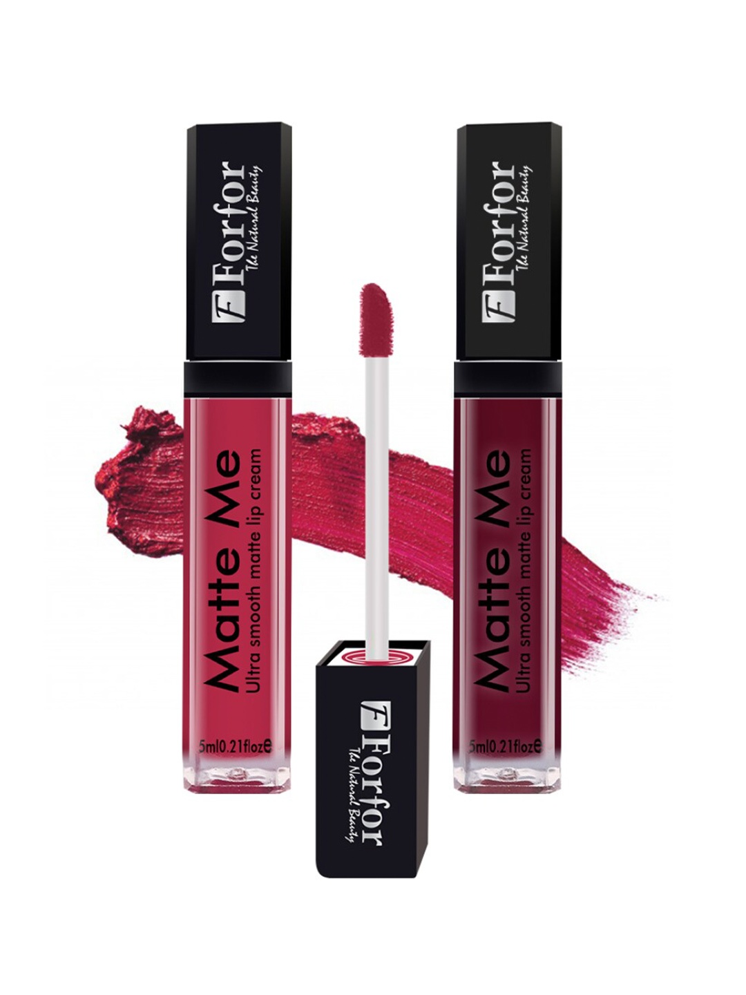 

FORFOR Set Of 2 Matte Me Ultra Smooth Liquid Lipsticks - Rose Red+Ruby Red