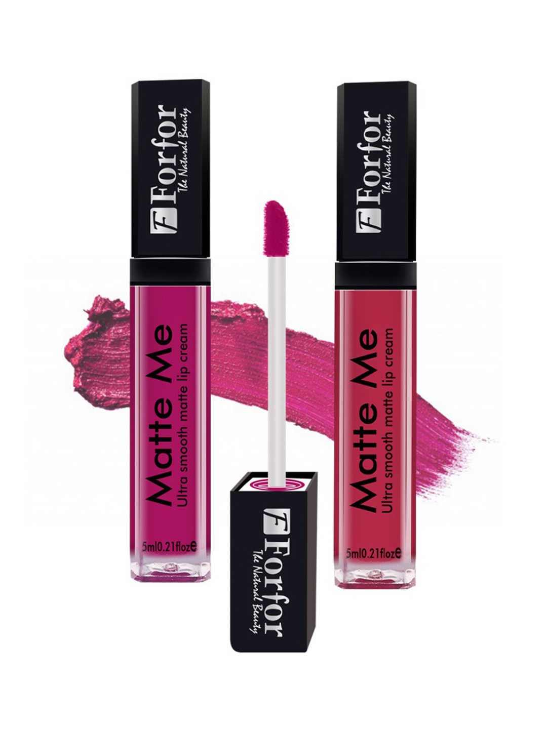 

FORFOR Set Of 2 Matte Me Ultra Smooth Liquid Lipsticks - Magenta+Rose Red