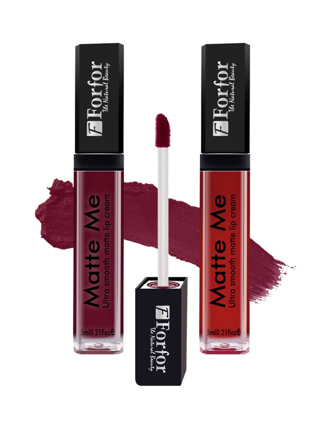

FORFOR Matte Me Long Lasting Liquid Matte Lipstick Vintage Wine 119- Angel Red 122, Multi