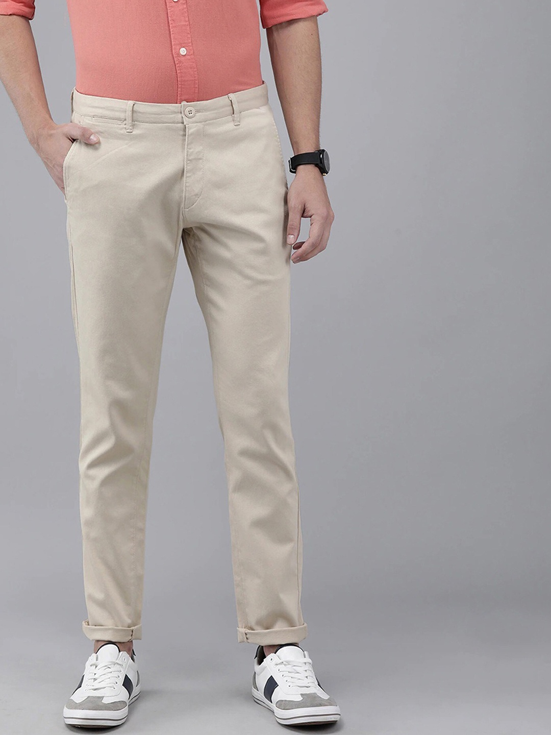 

FUBAR Men Relaxed Slim Fit Easy Wash Chinos, Beige