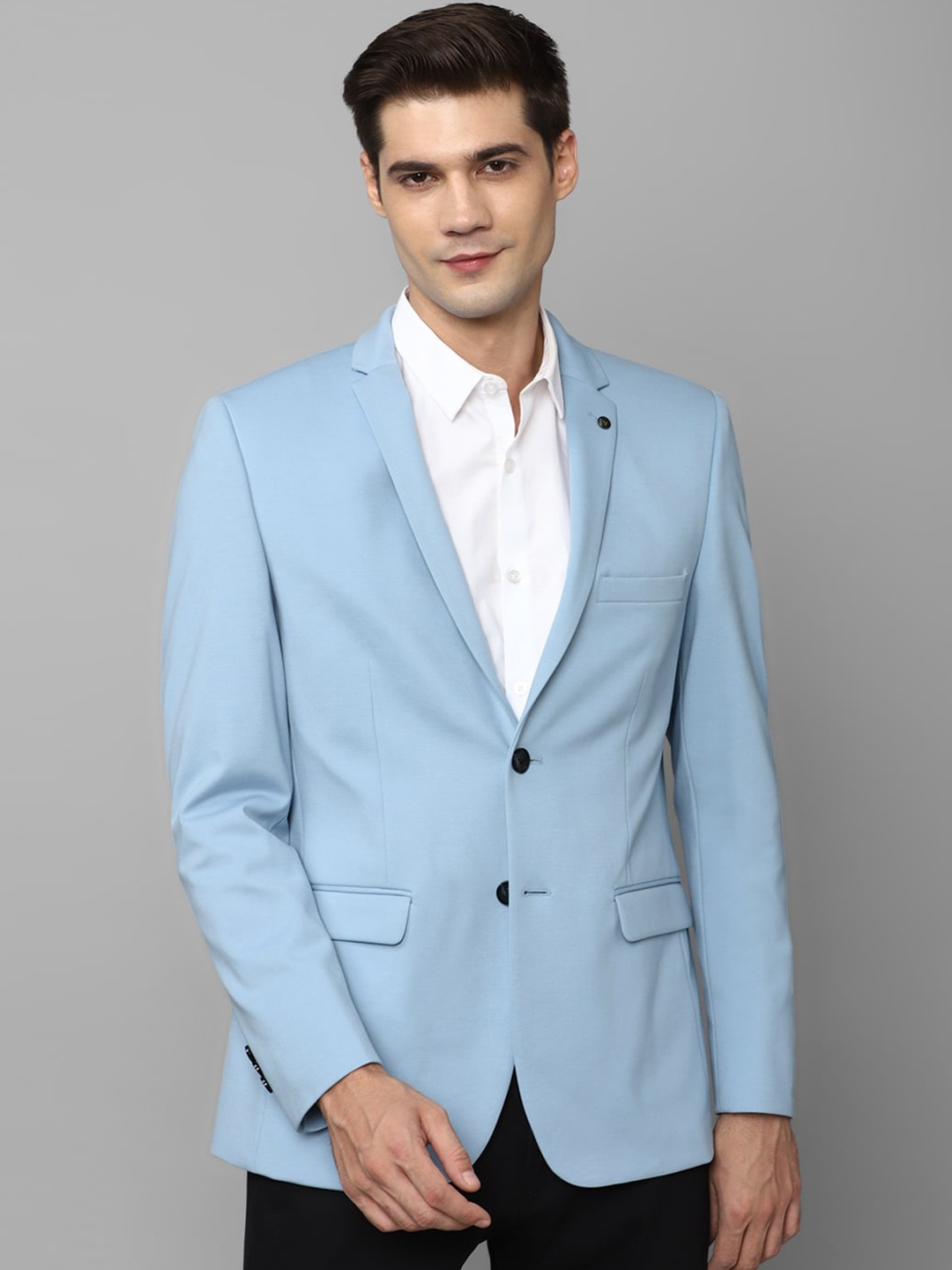 

Allen Solly Slim-Fit Notched Lapel Single-Breasted Casual Blazer, Blue