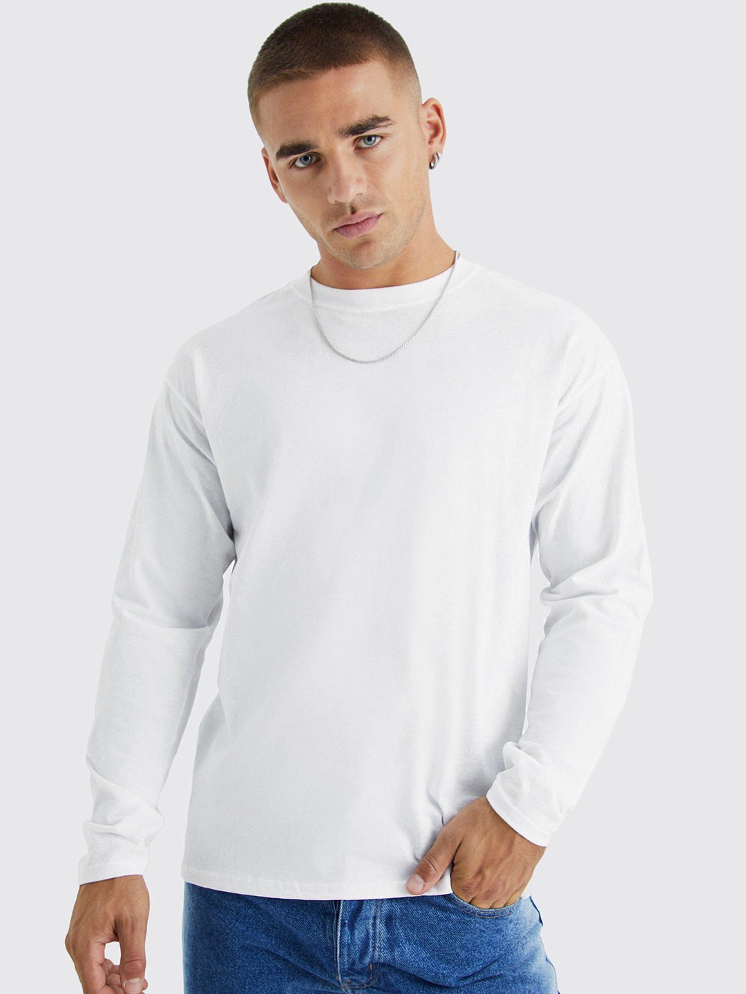 

boohooMAN Pure Cotton Crew Neck T-shirt, White