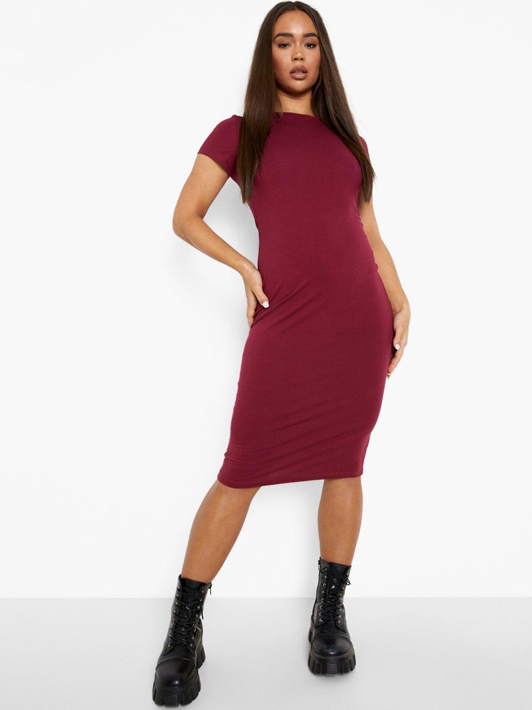 

Boohoo Bodycon Midi Dress, Burgundy