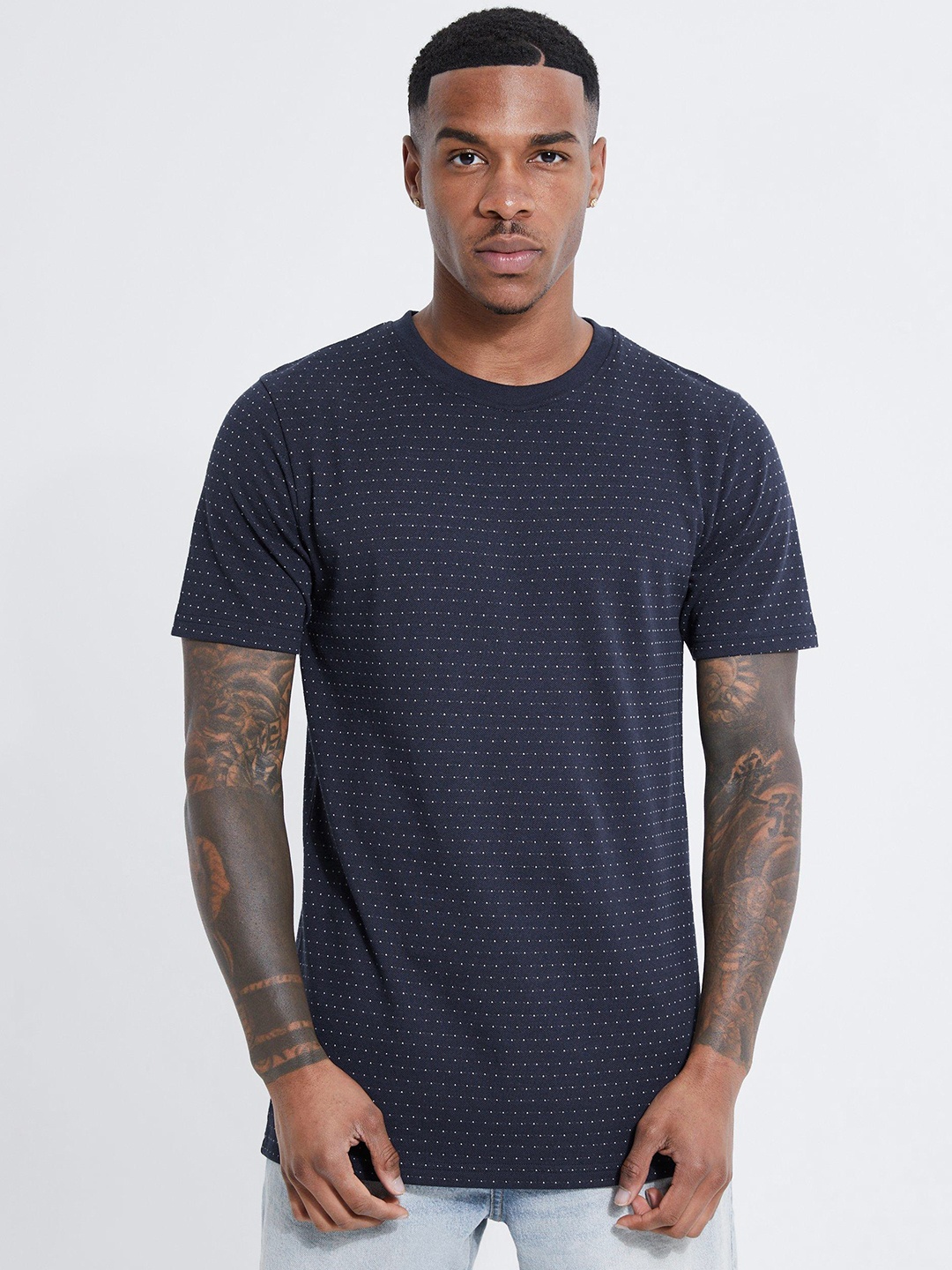 

boohooMAN Slim Fit T-shirt, Navy blue