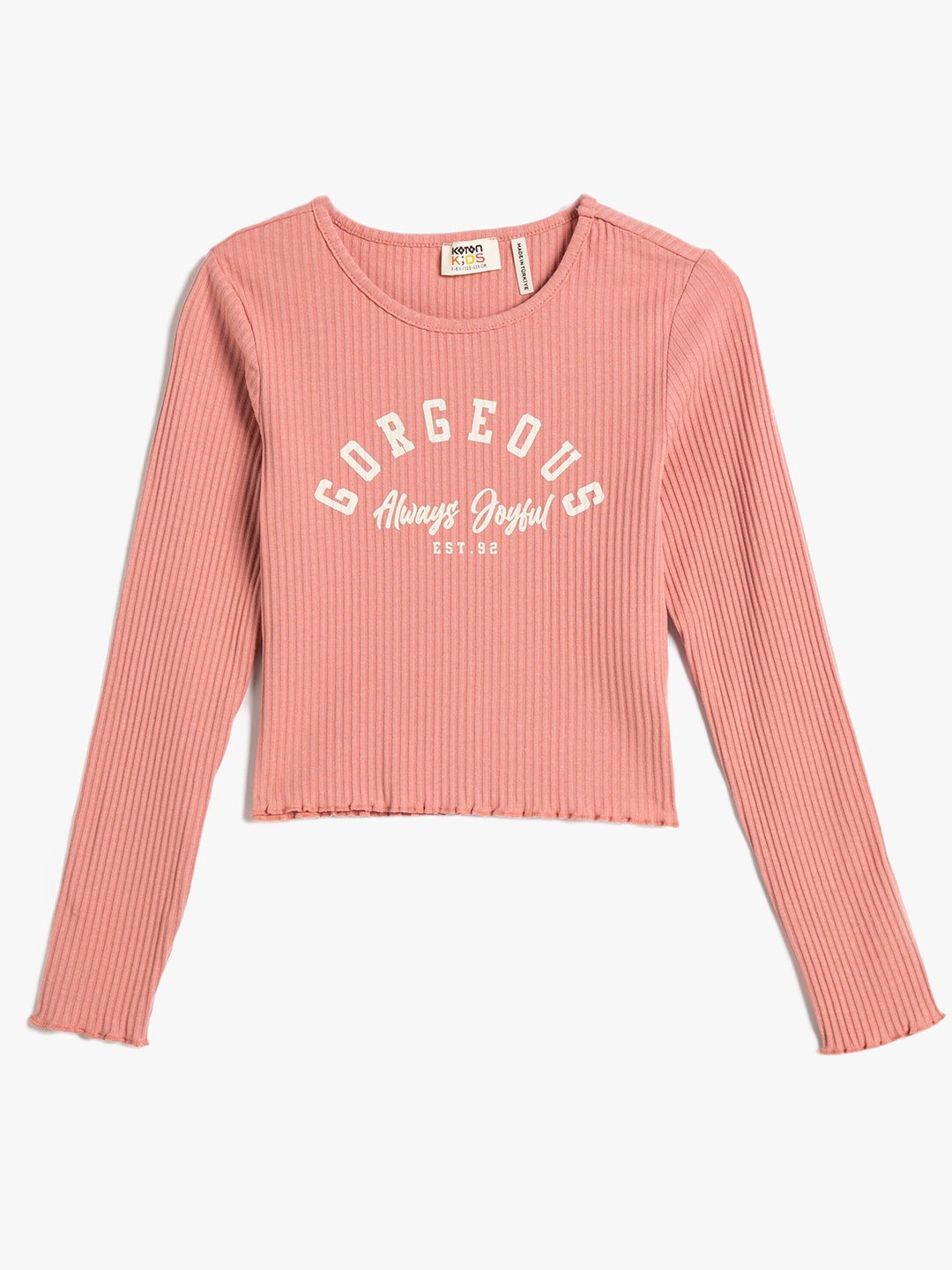 

Koton Girls Typography Printed Cotton T-shirt, Pink