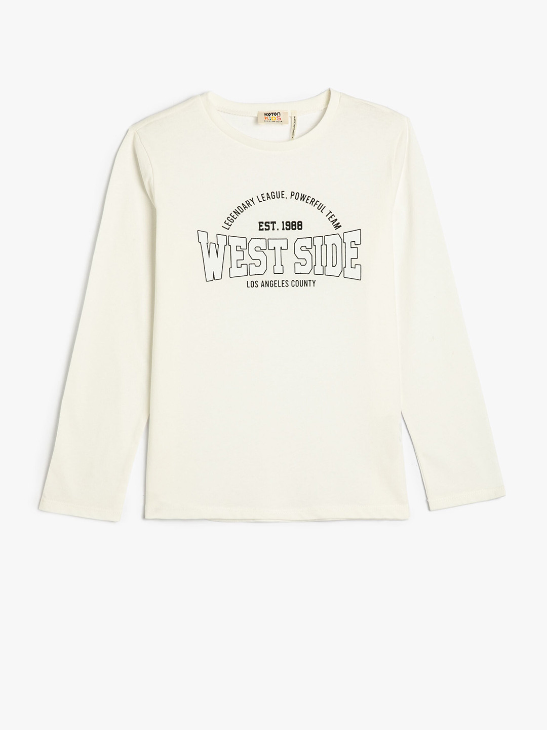 

Koton Girls Typography Printed Cotton T-shirt, Beige
