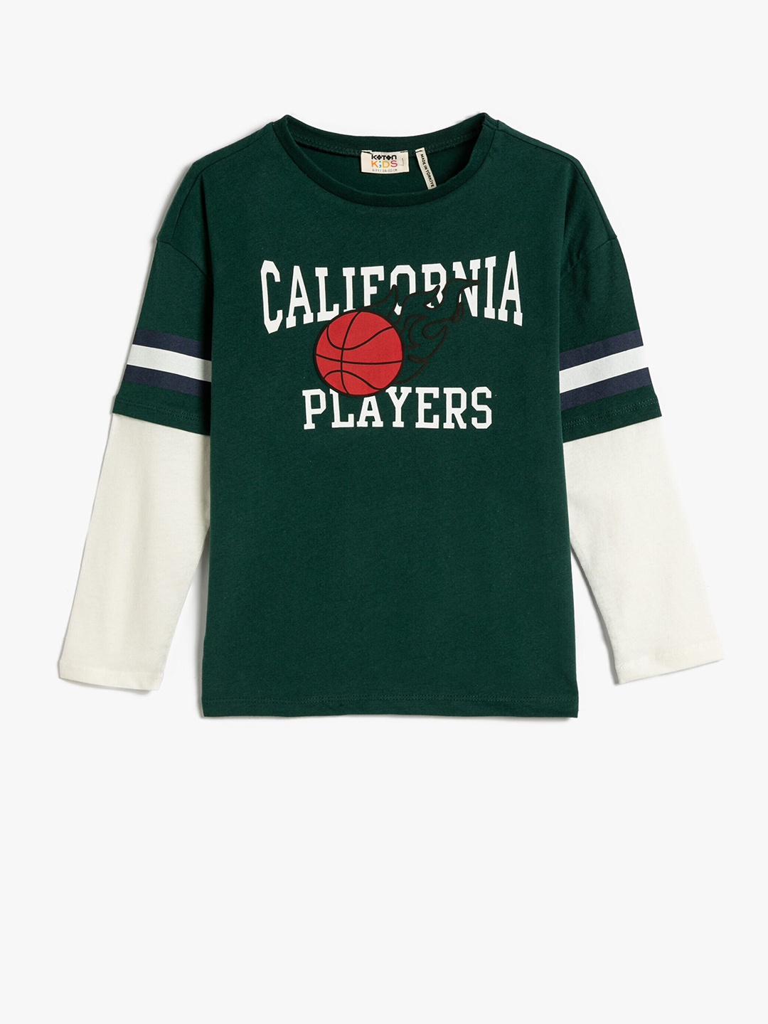 

Koton Boys Typography Printed Pure Cotton T-shirt, Green