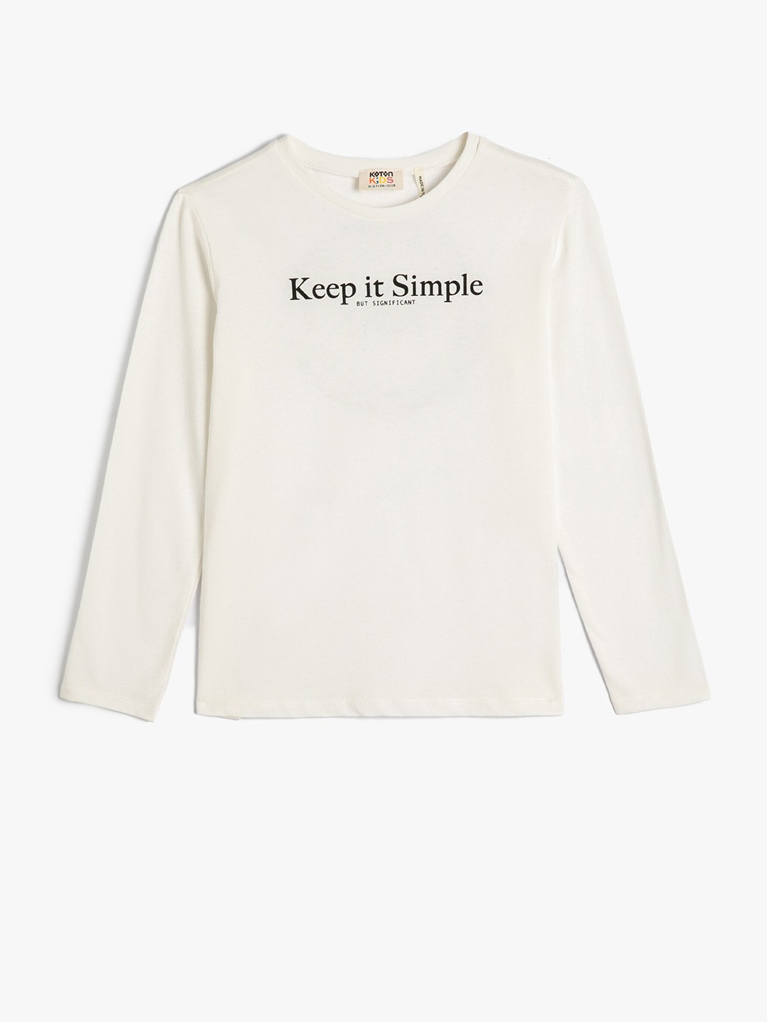 

Koton Girls Typography Printed Pure Cotton T-shirt, White