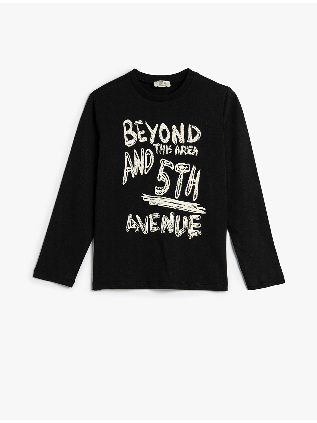 

Koton Boys Typography Printed Pure Cotton T-Shirt, Black