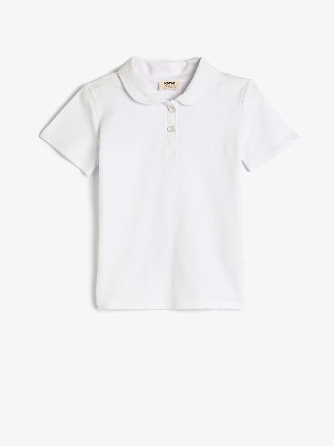 

Koton Girls Cotton Polo Collar T-shirt, White