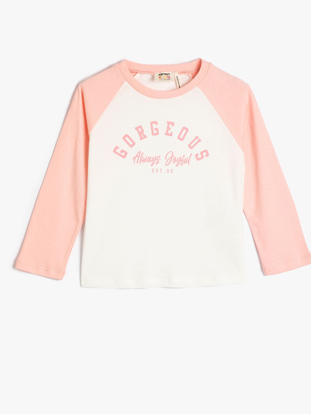

Koton Girls Typography Printed Cotton T-shirt, Beige