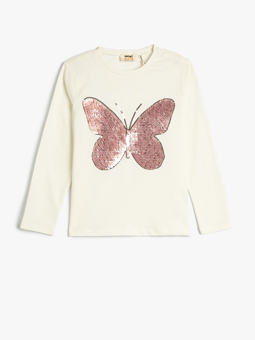 

Koton Girls Embellished Pure Cotton T-shirt, Off white