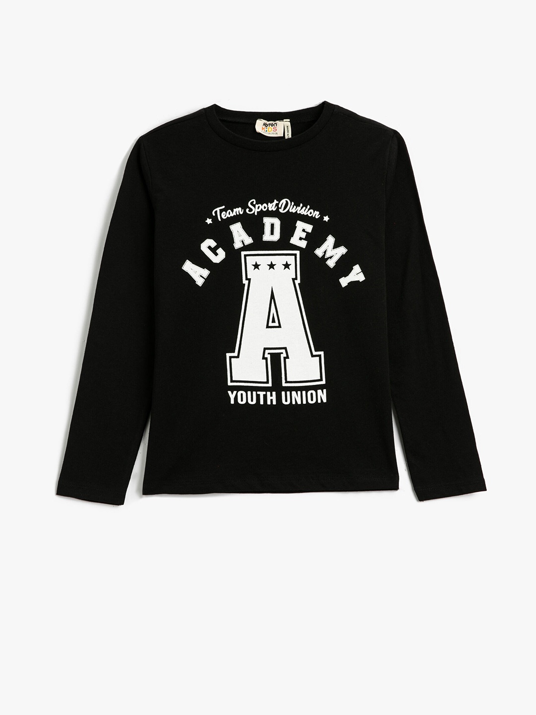 

Koton Girls Typography Printed Pure Cotton T-shirt, Black
