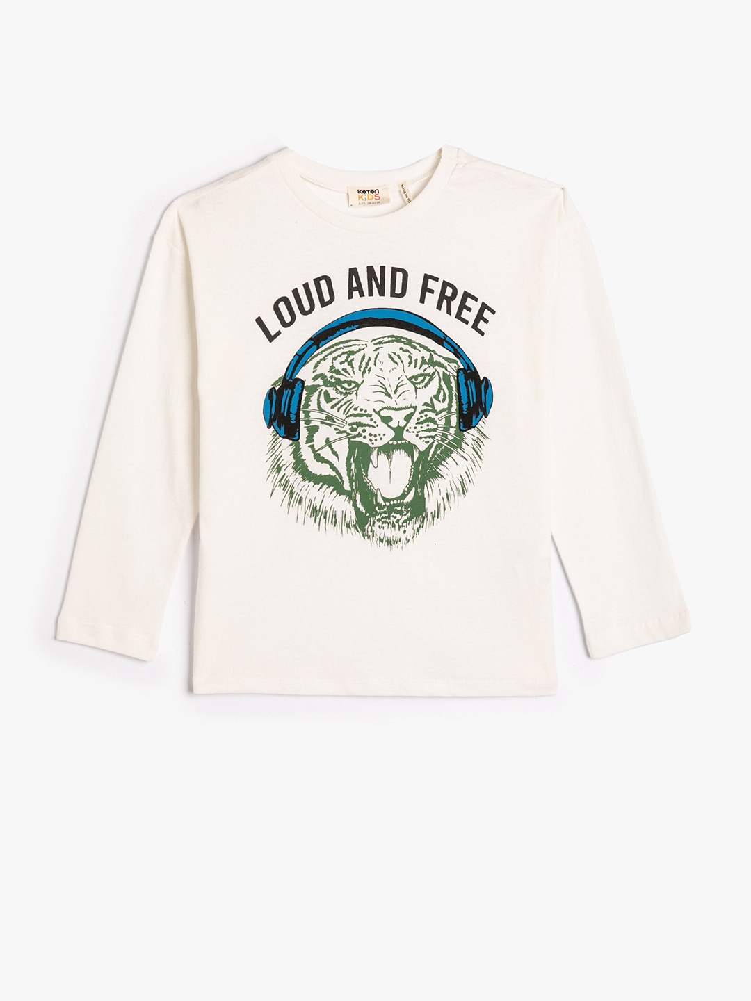 

Koton Boys Typography Printed Pure Cotton T-shirt, Beige