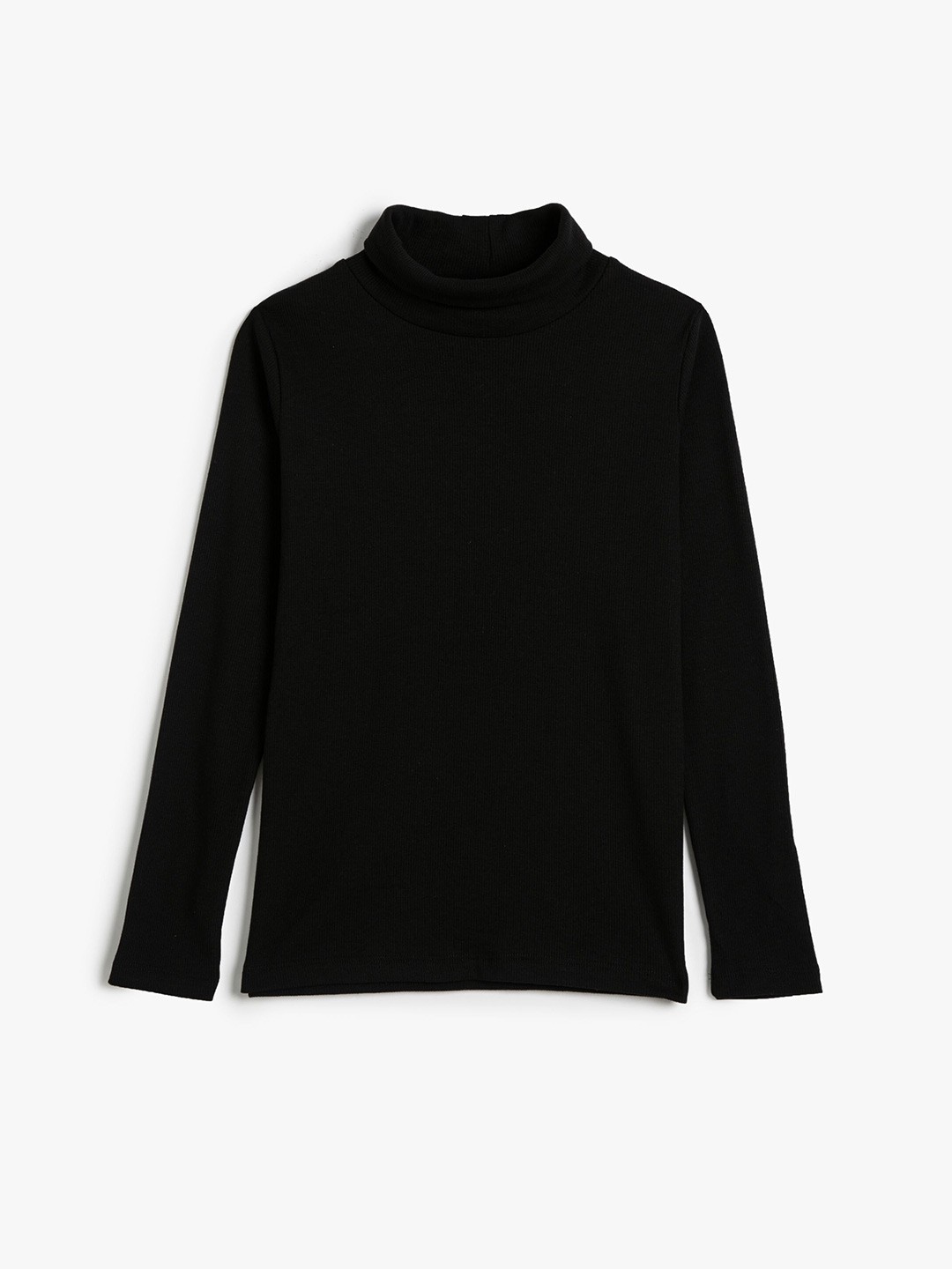 

Koton Girls High Neck Cotton T-Shirt, Black