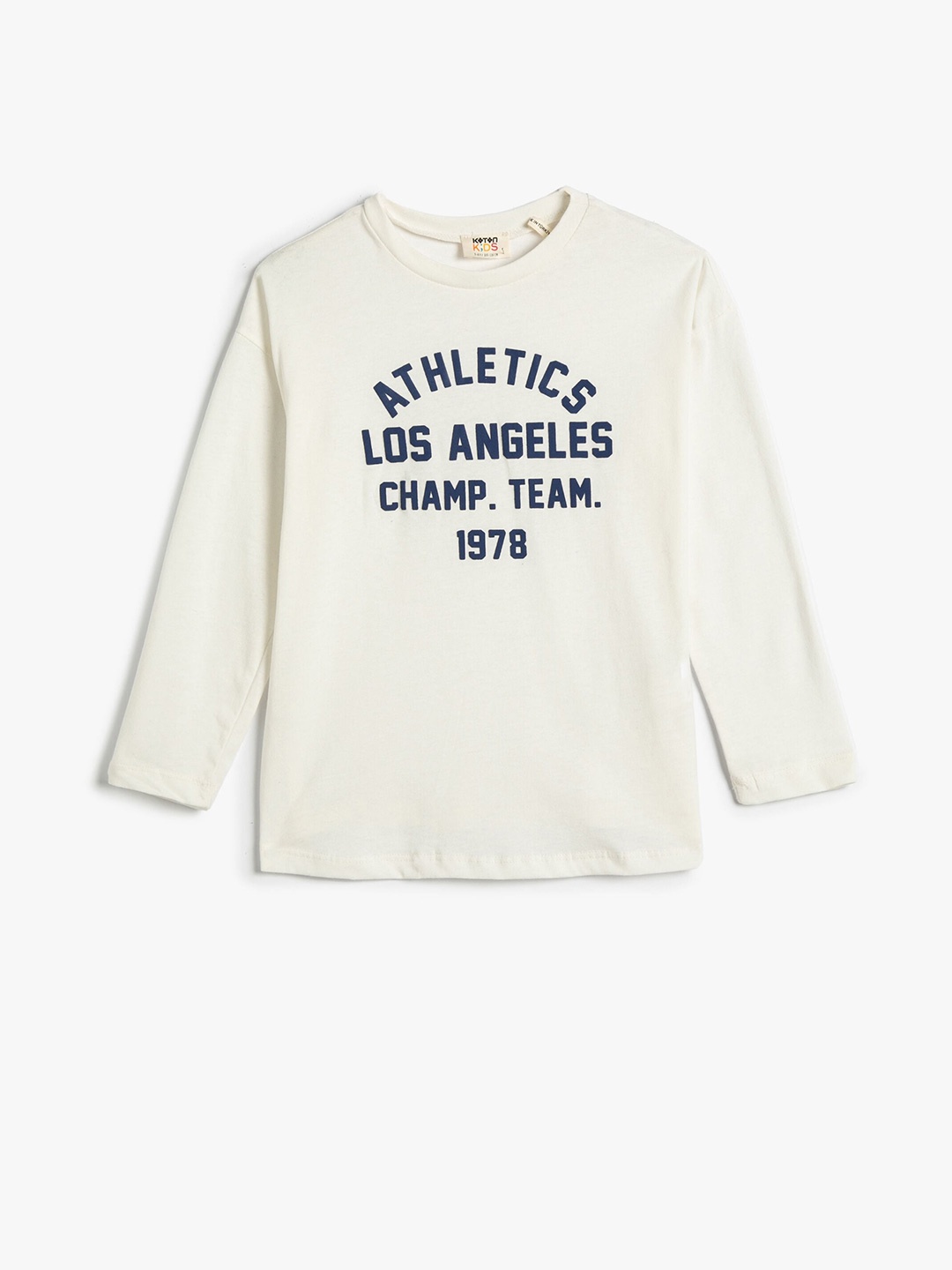

Koton Boys Typography Printed Cotton T-shirt, Beige