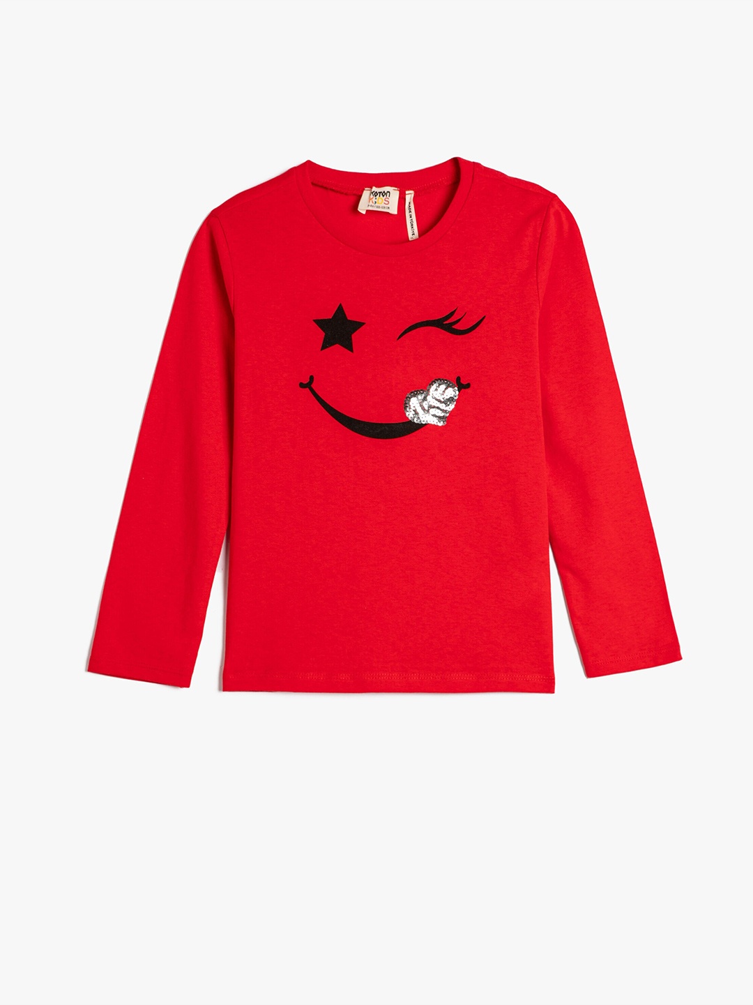 

Koton Girls Graphic Printed Pure Cotton T-shirt, Red