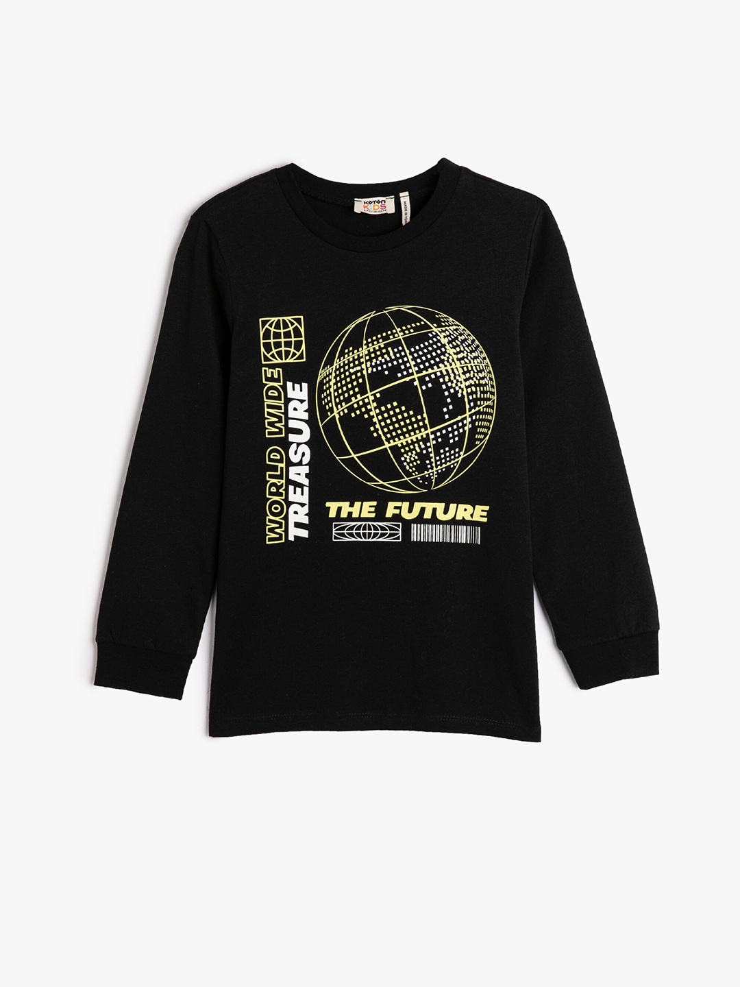 

Koton Boys Graphic Printed Pure Cotton T-shirt, Black