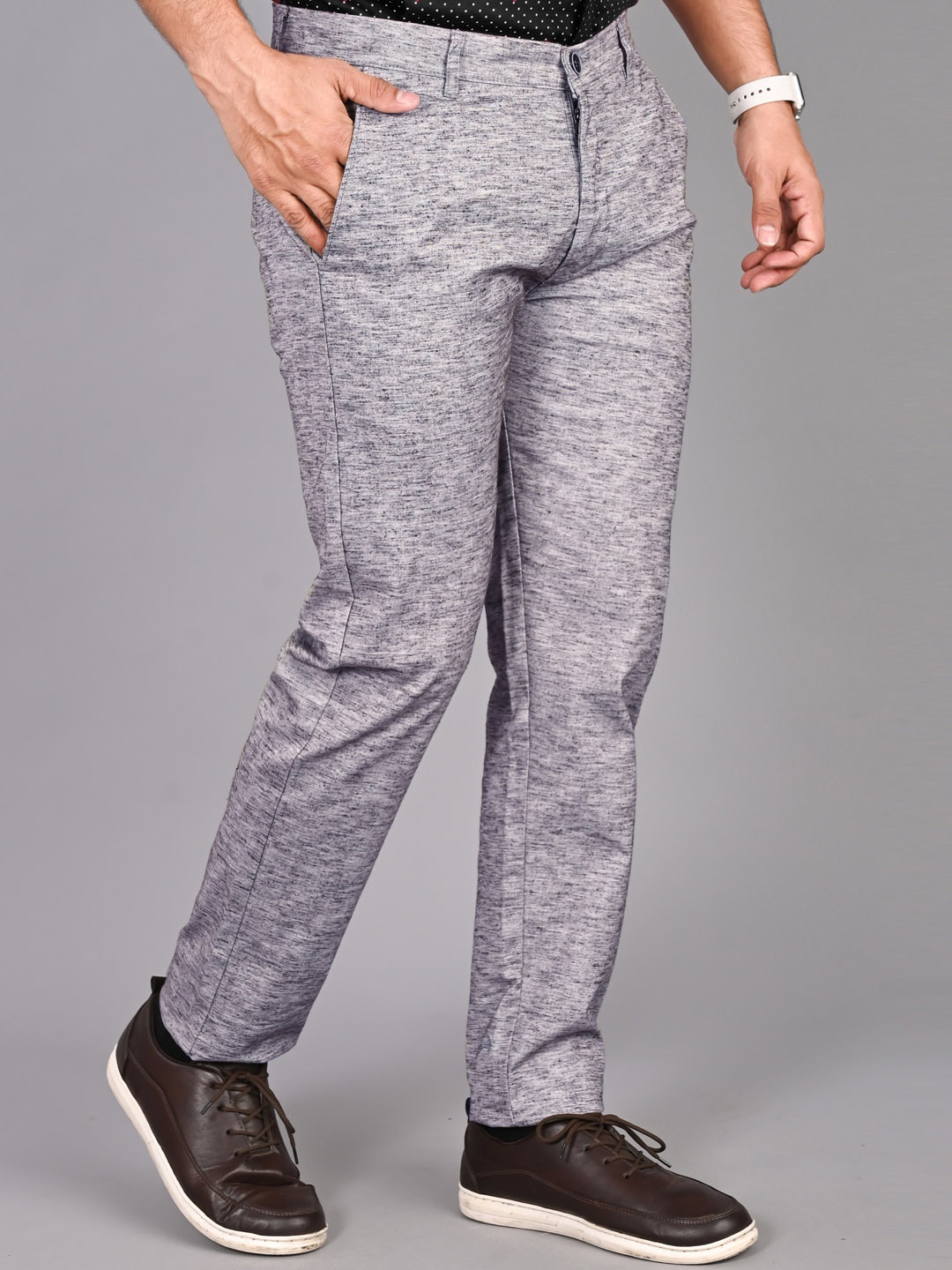 

FUBAR Men Relaxed Slim Fit Mid-Rise Easy Wash Trousers, Blue