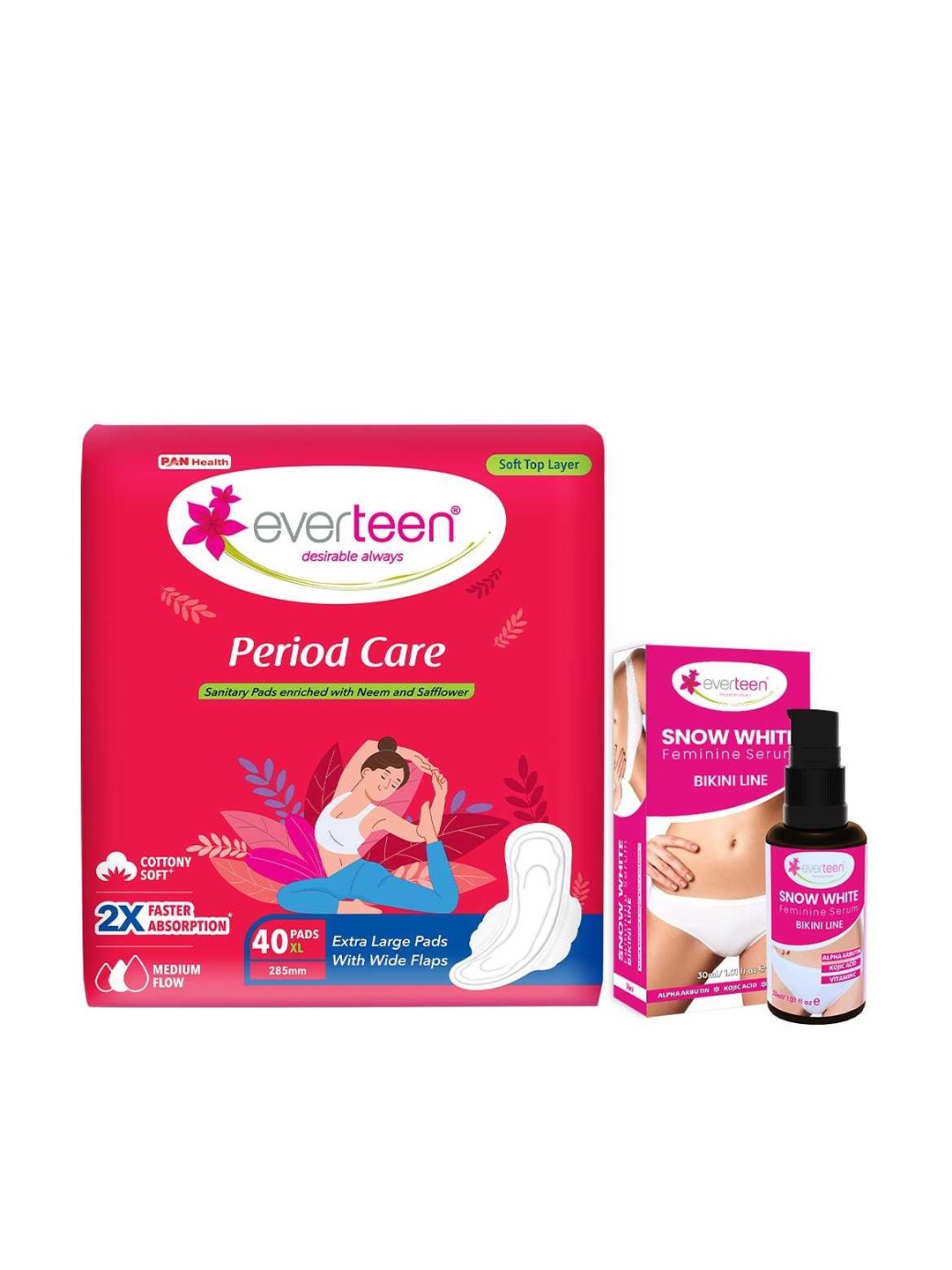 

everteen Period Care XL Soft 40 Pads & Snow White Bikini Serum 30ml