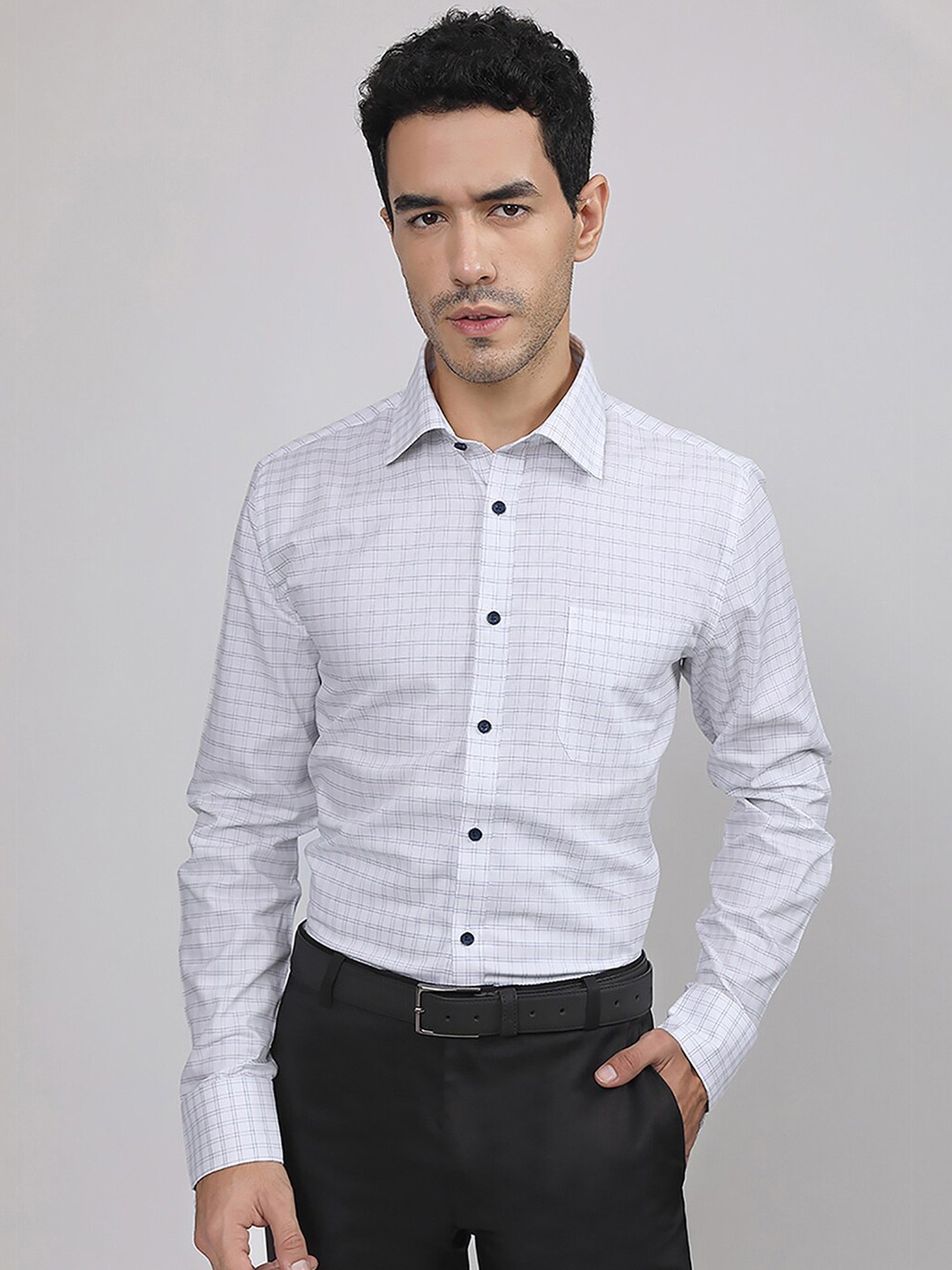 

LOUIS STITCH Comfort Opaque Cotton Formal Shirt, White