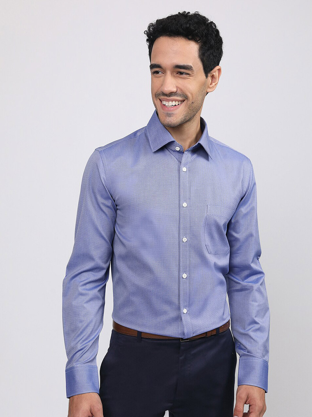 

LOUIS STITCH Comfort Regular Fit Cotton Formal Shirt, Blue