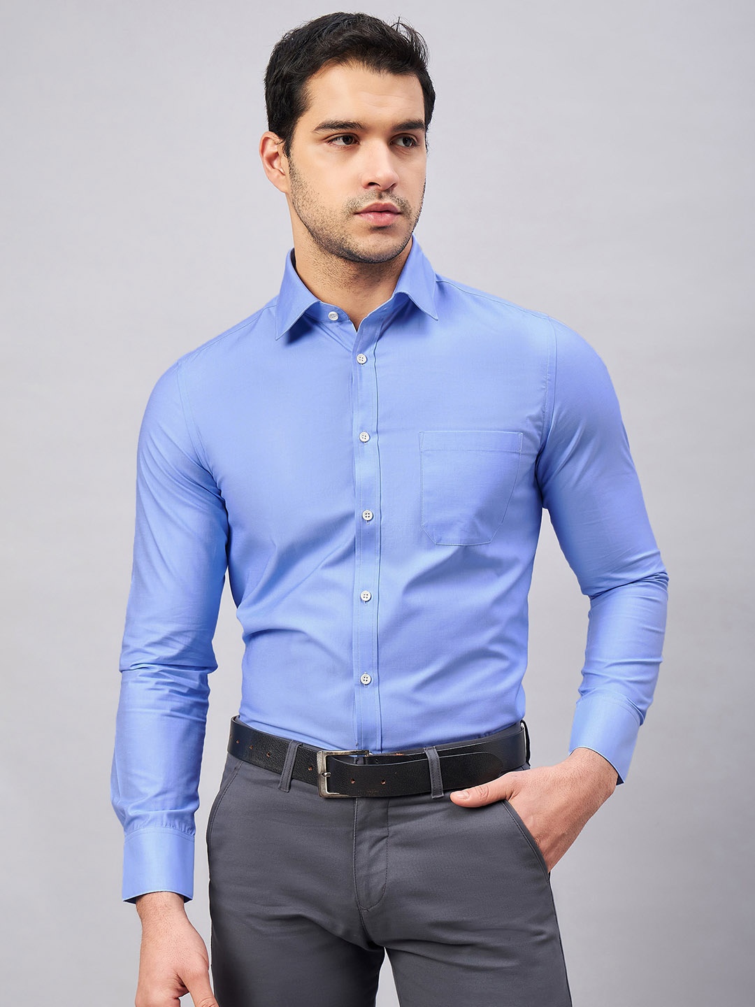 

LOUIS STITCH Comfort Regular Fit Cotton Formal Shirt, Blue