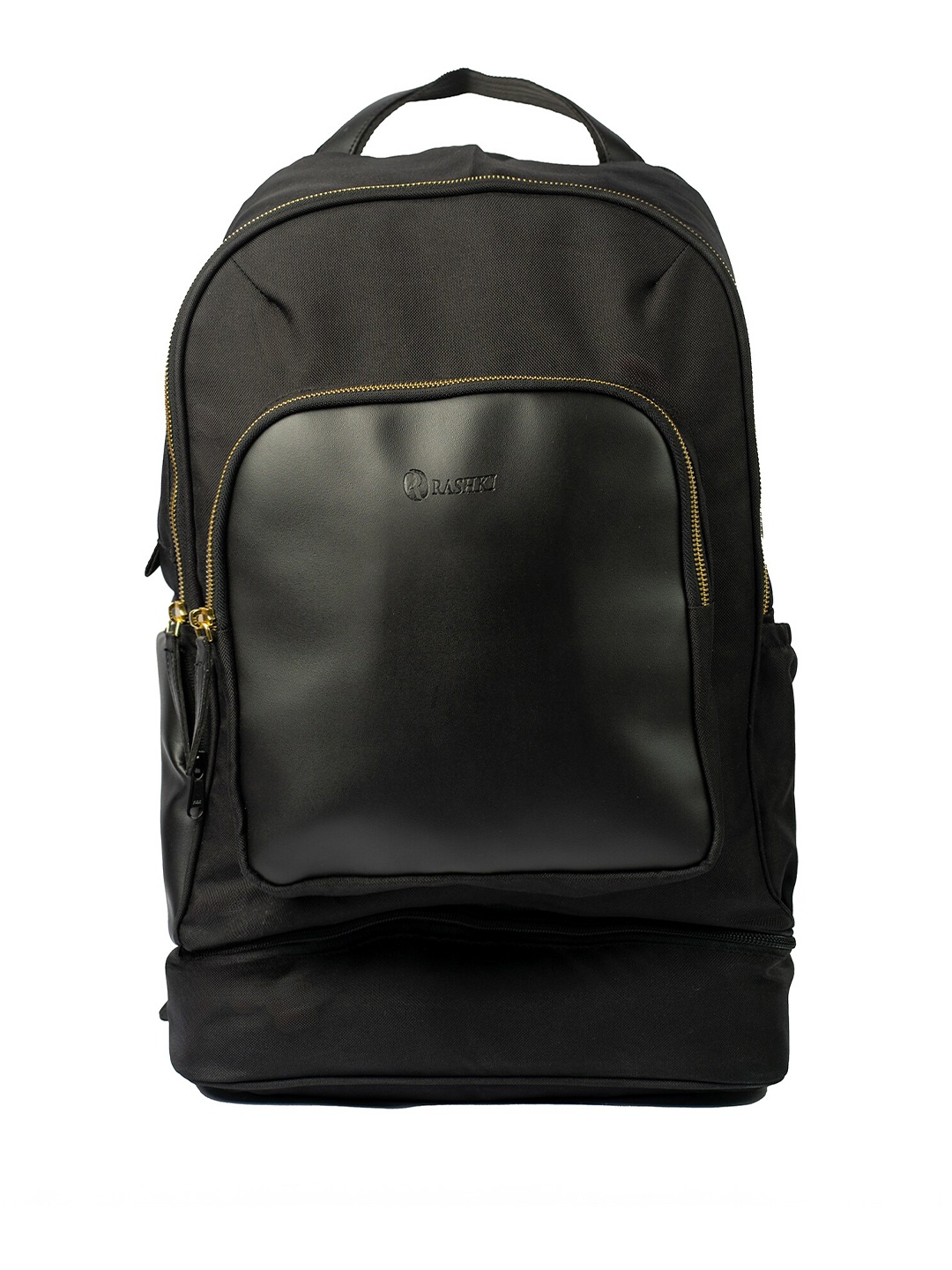 

RASHKI Unisex Brand Logo Printed Backpack With USB Charging Port, Black