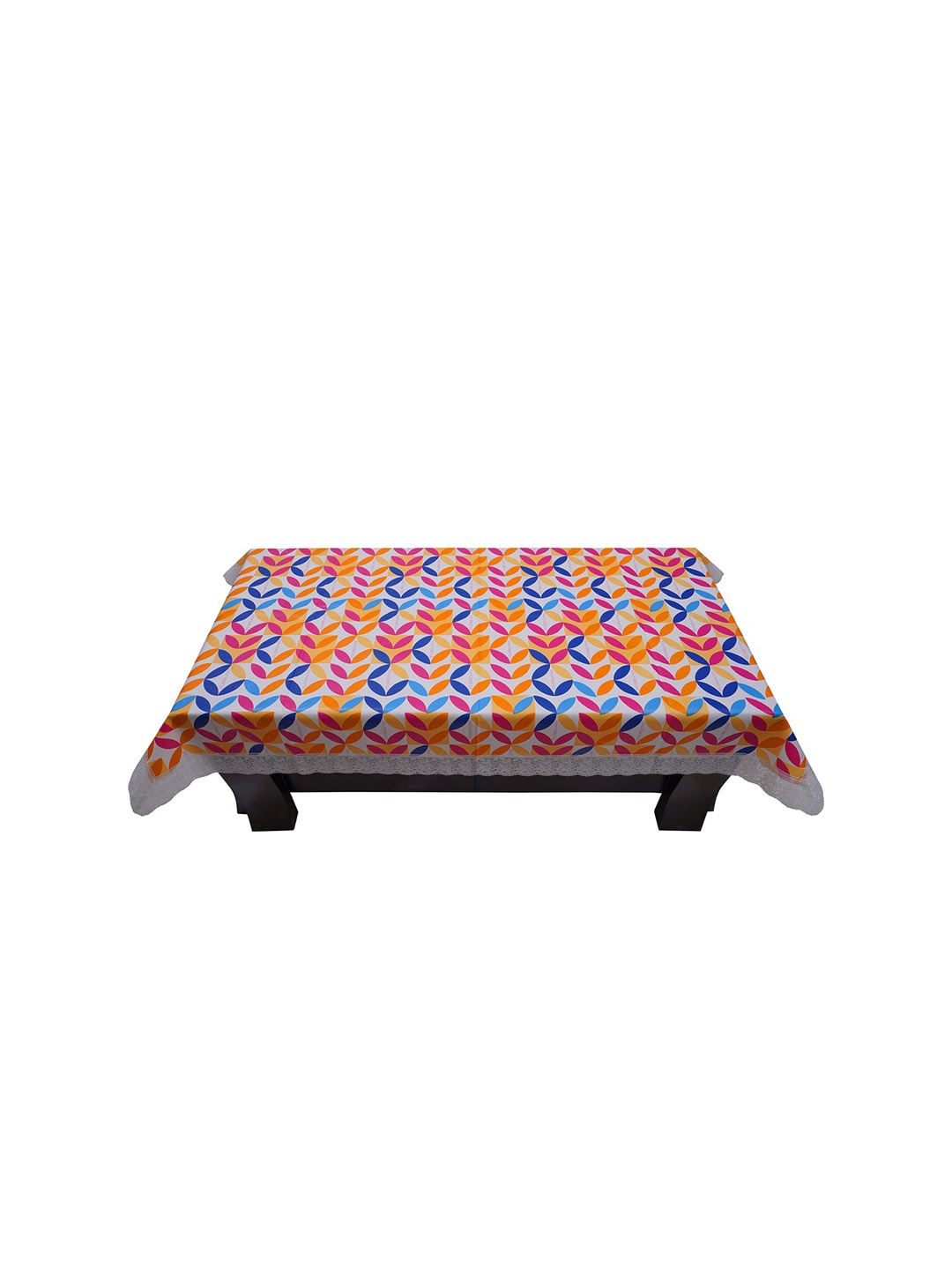 

DREAM CARE White & Yellow Printed Waterproof Table Cover