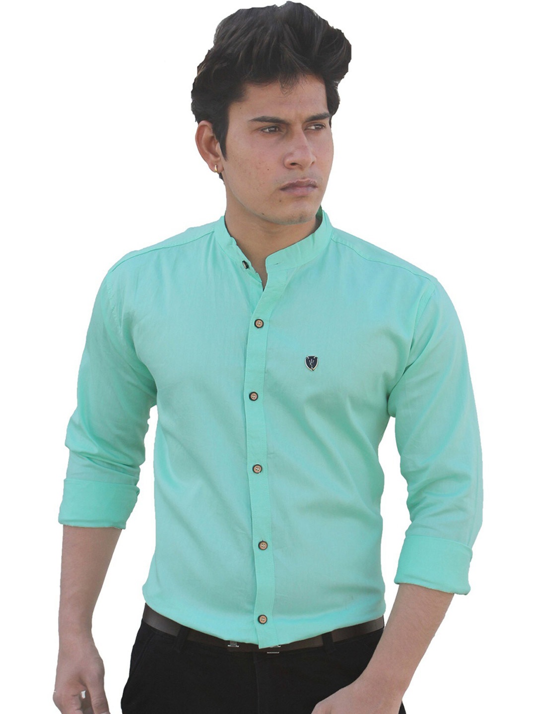 

FUBAR Men Green Slim Fit Opaque Casual Shirt