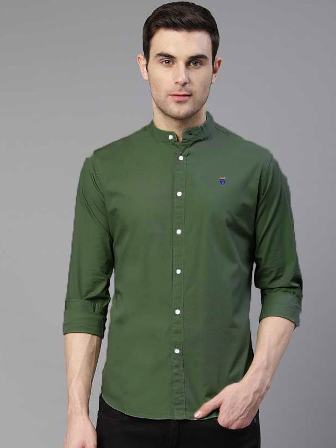 

FUBAR Slim Fit Opaque Casual Shirt, Green