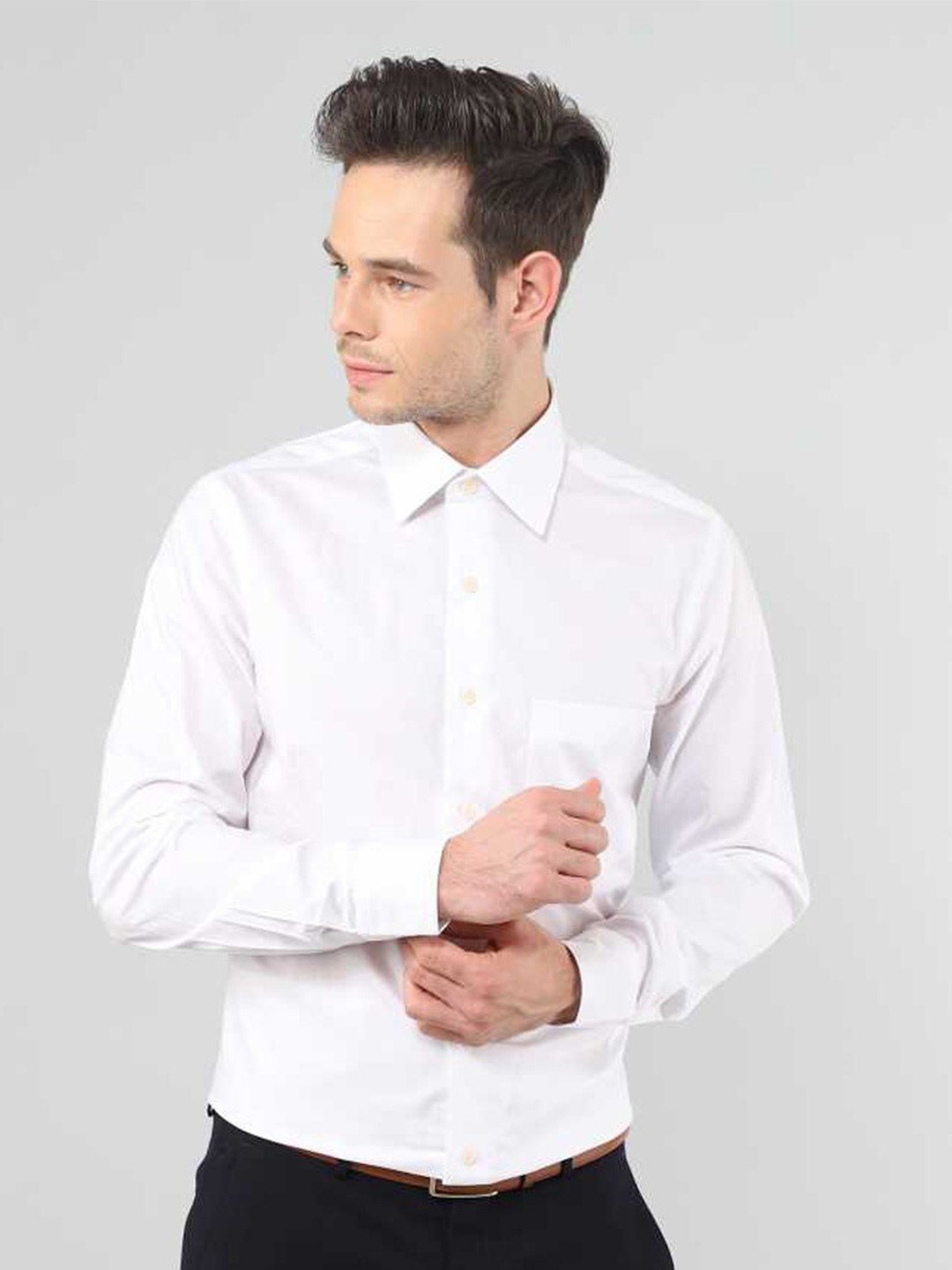 

FUBAR Slim Fit Opaque Formal Shirt, White