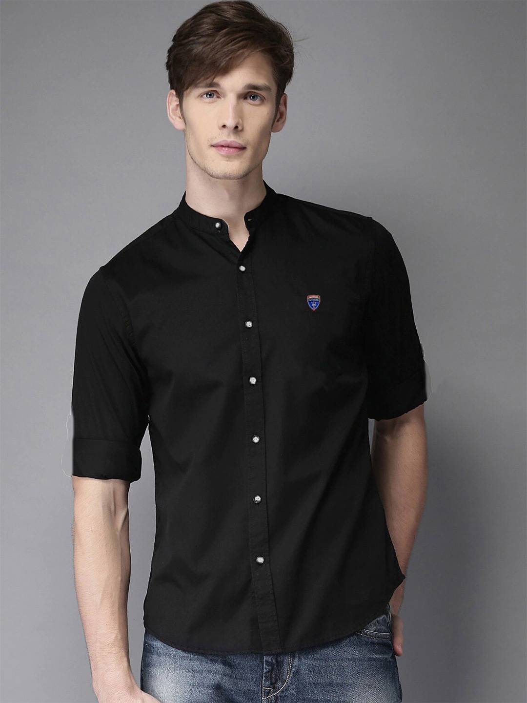 

FUBAR Slim Fit Opaque Casual Shirt, Black