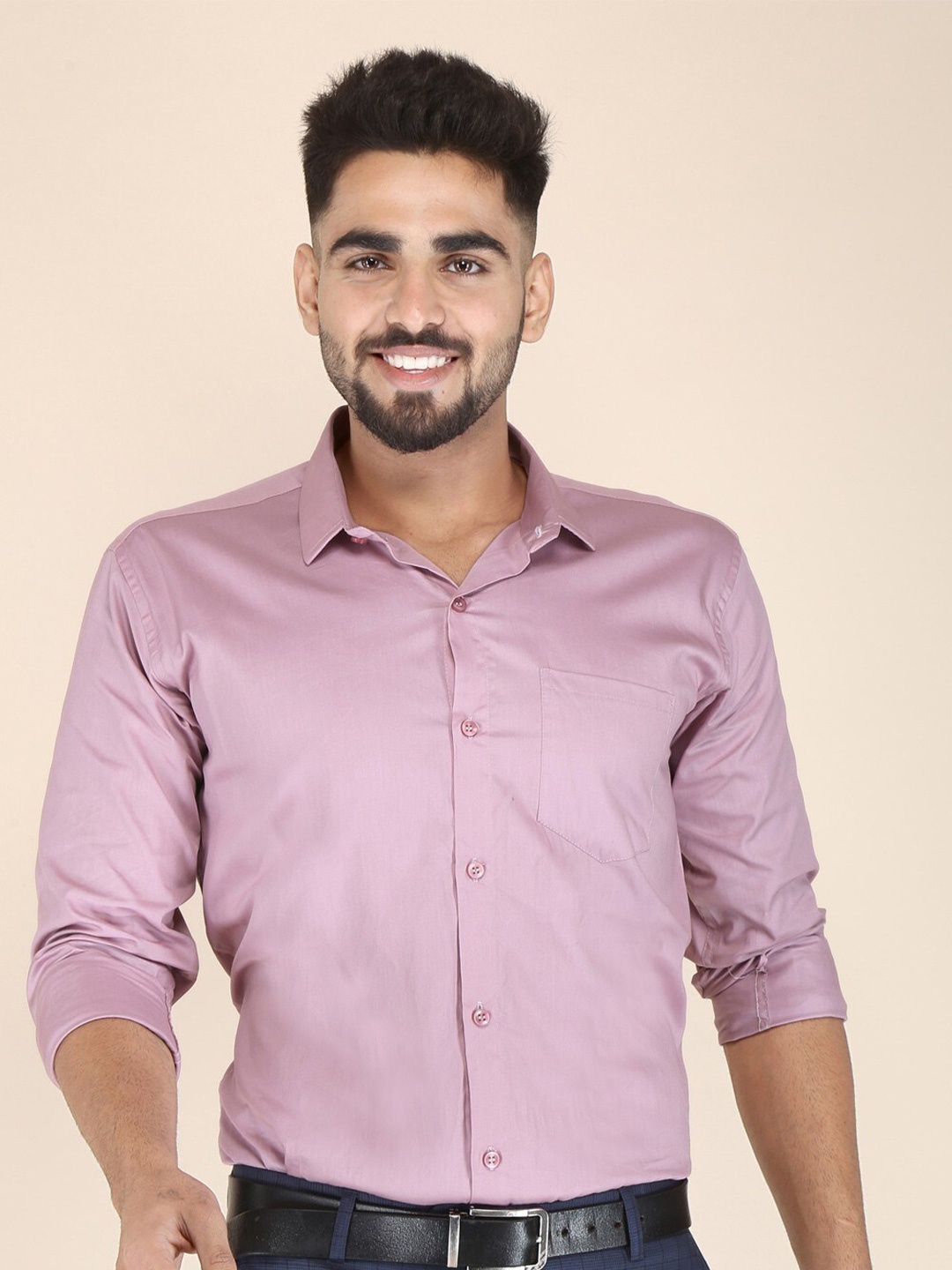 

FUBAR Slim Fit Spread Collar Formal Shirt, Pink