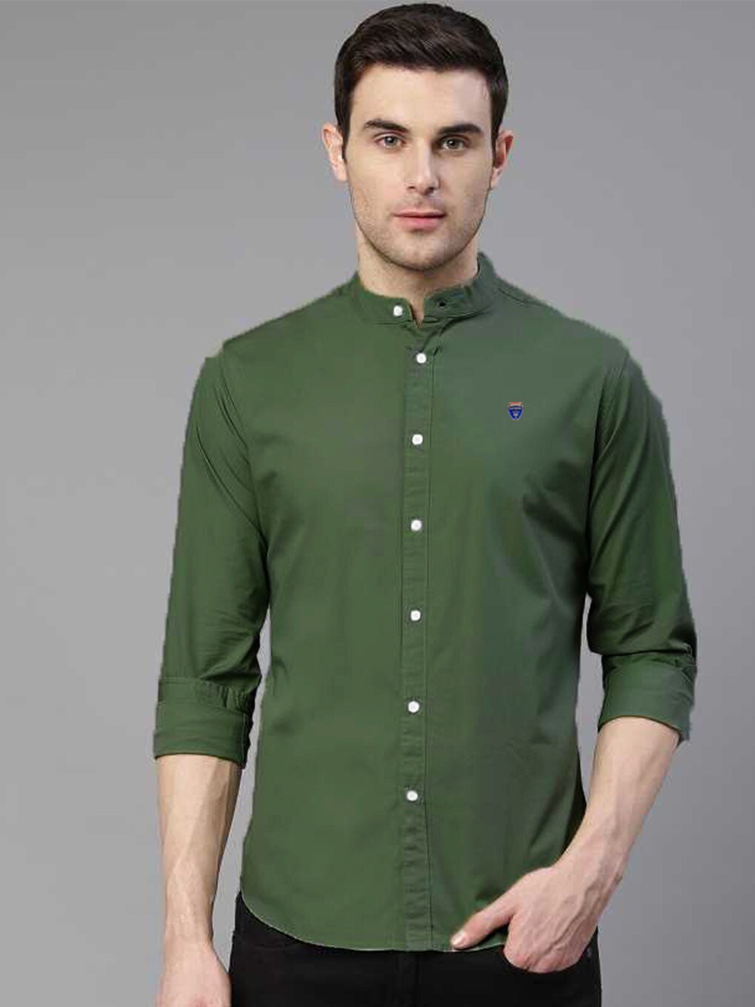 

FUBAR Men Green Slim Fit Opaque Casual Shirt