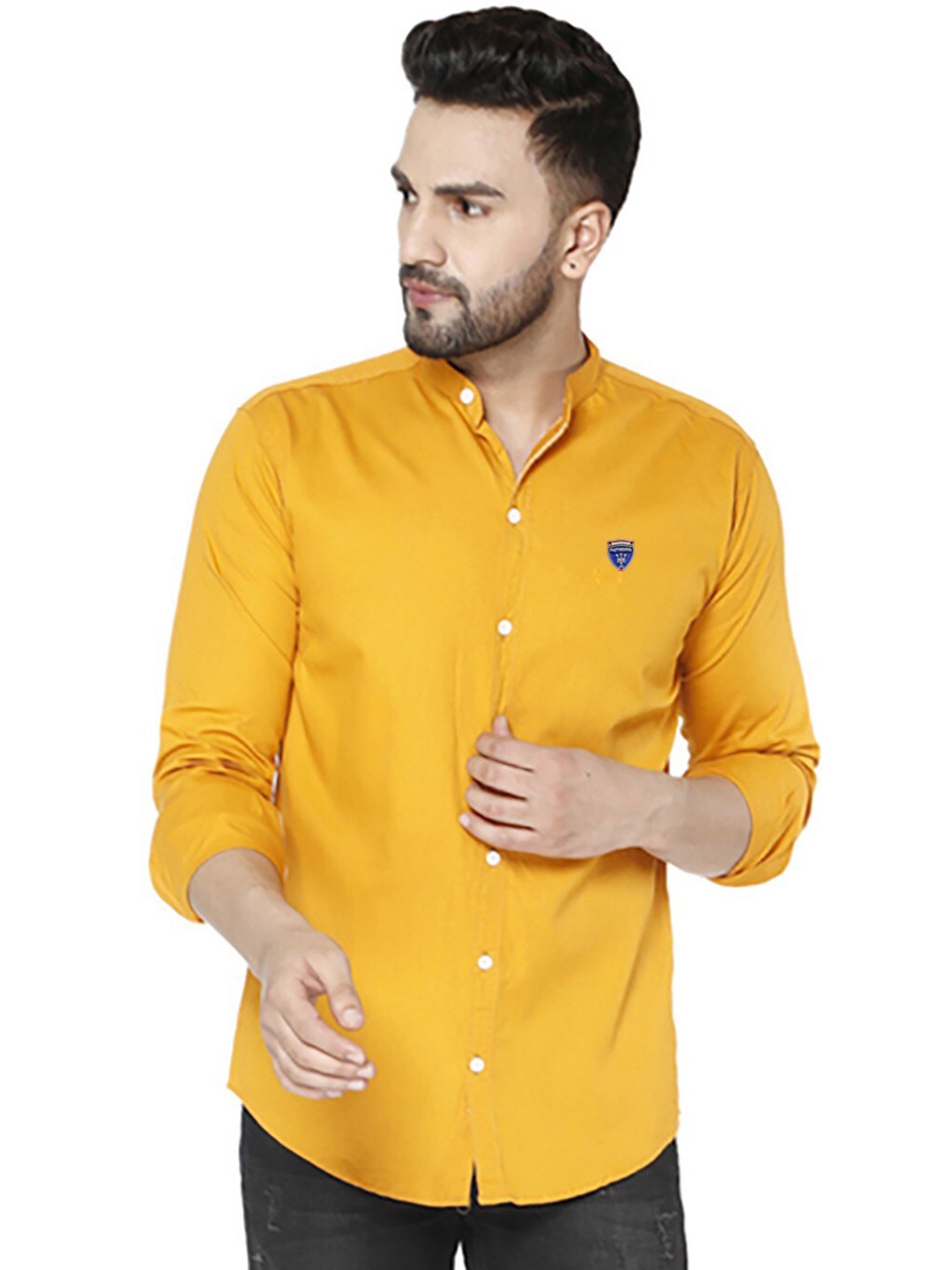 

FUBAR Men Yellow Slim Fit Opaque Casual Shirt