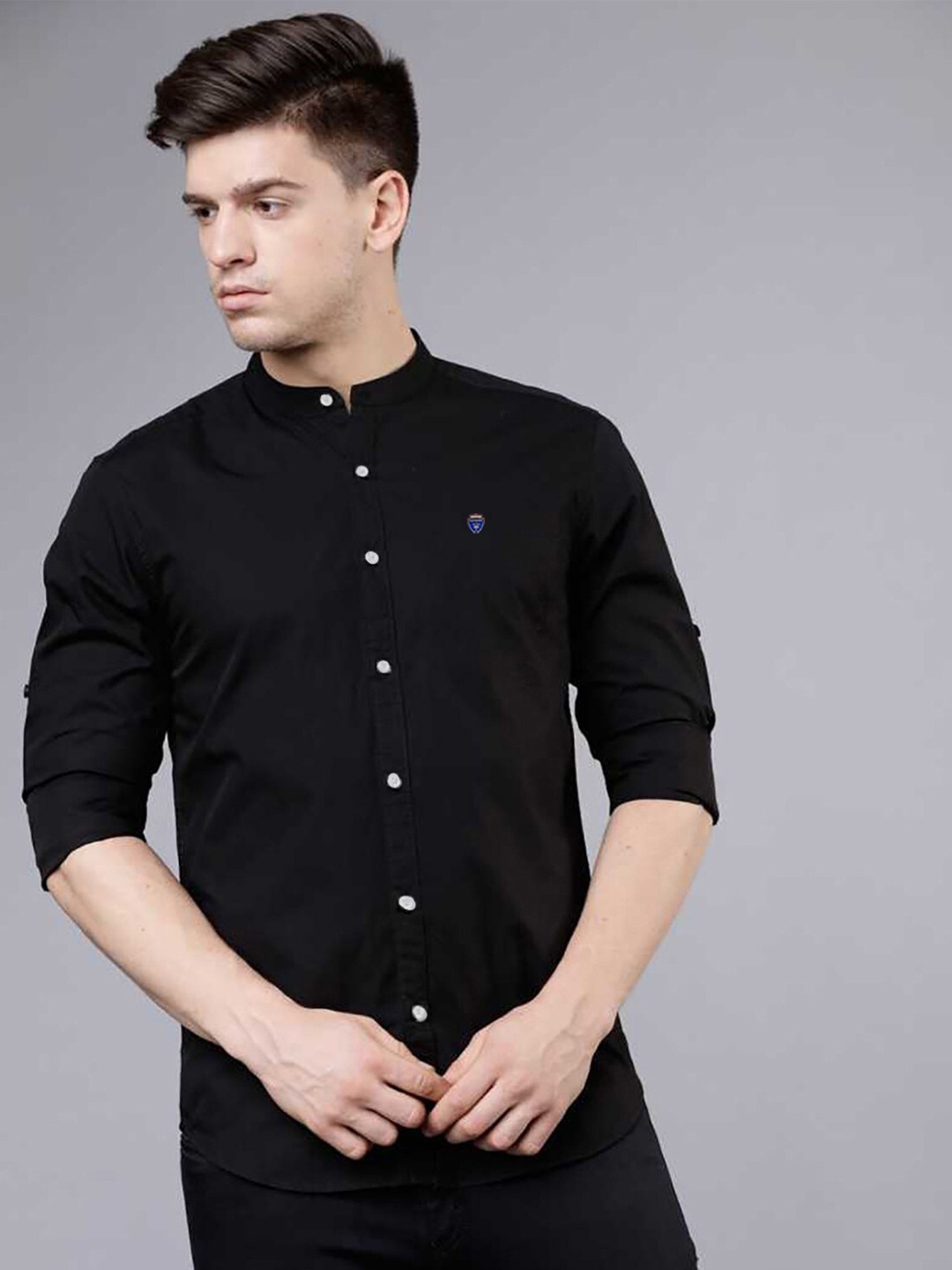 

FUBAR Slim Fit Opaque Casual Shirt, Black