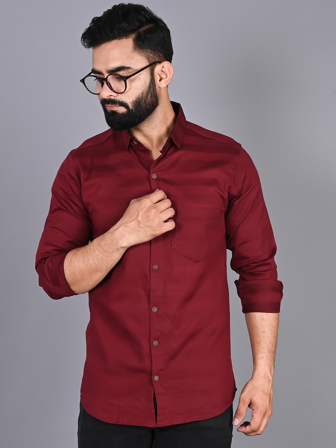 

FUBAR Slim Fit Horizontal Stripes Casual Shirt, Maroon