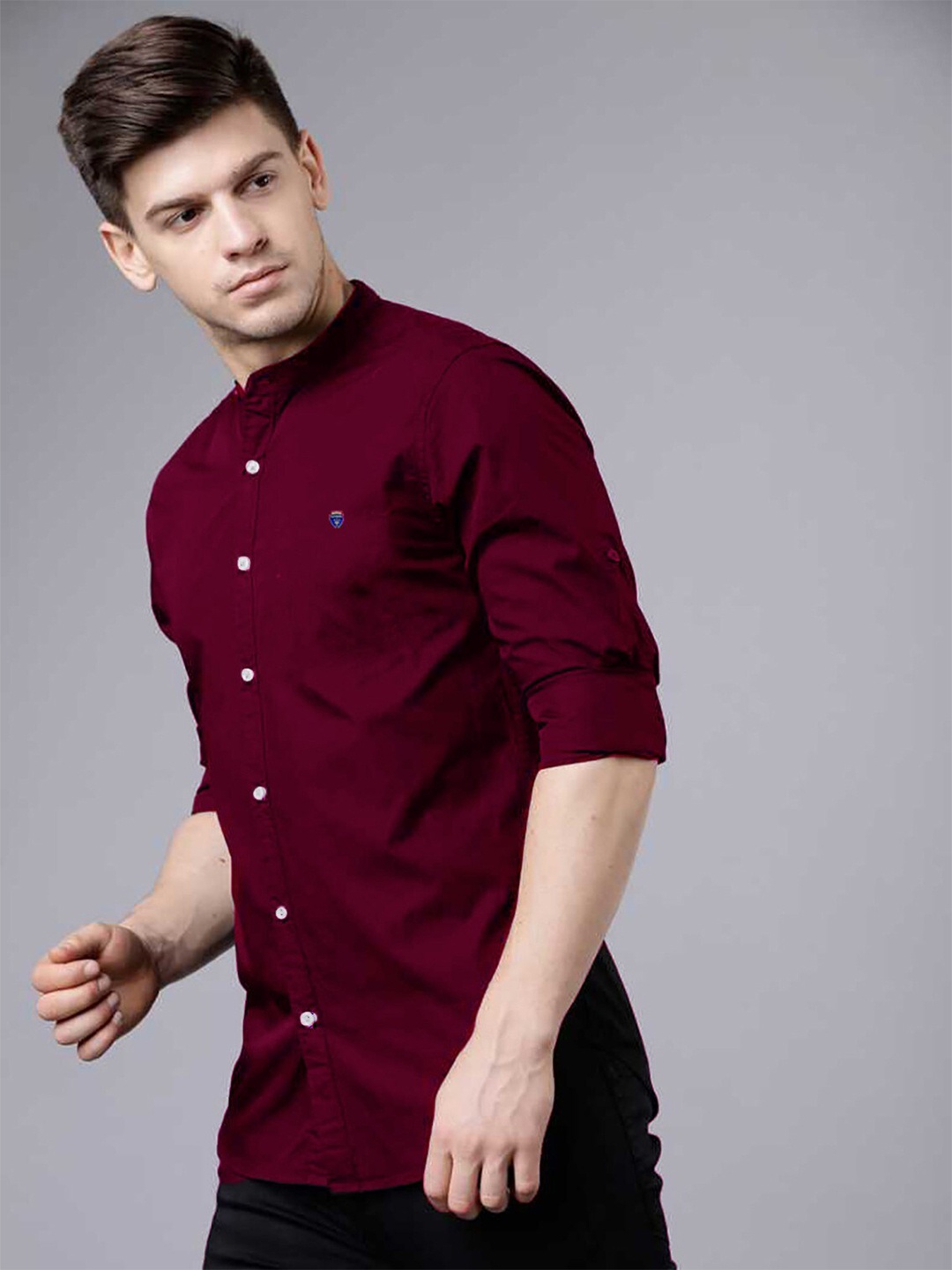 

FUBAR Men Maroon Slim Fit Opaque Casual Shirt