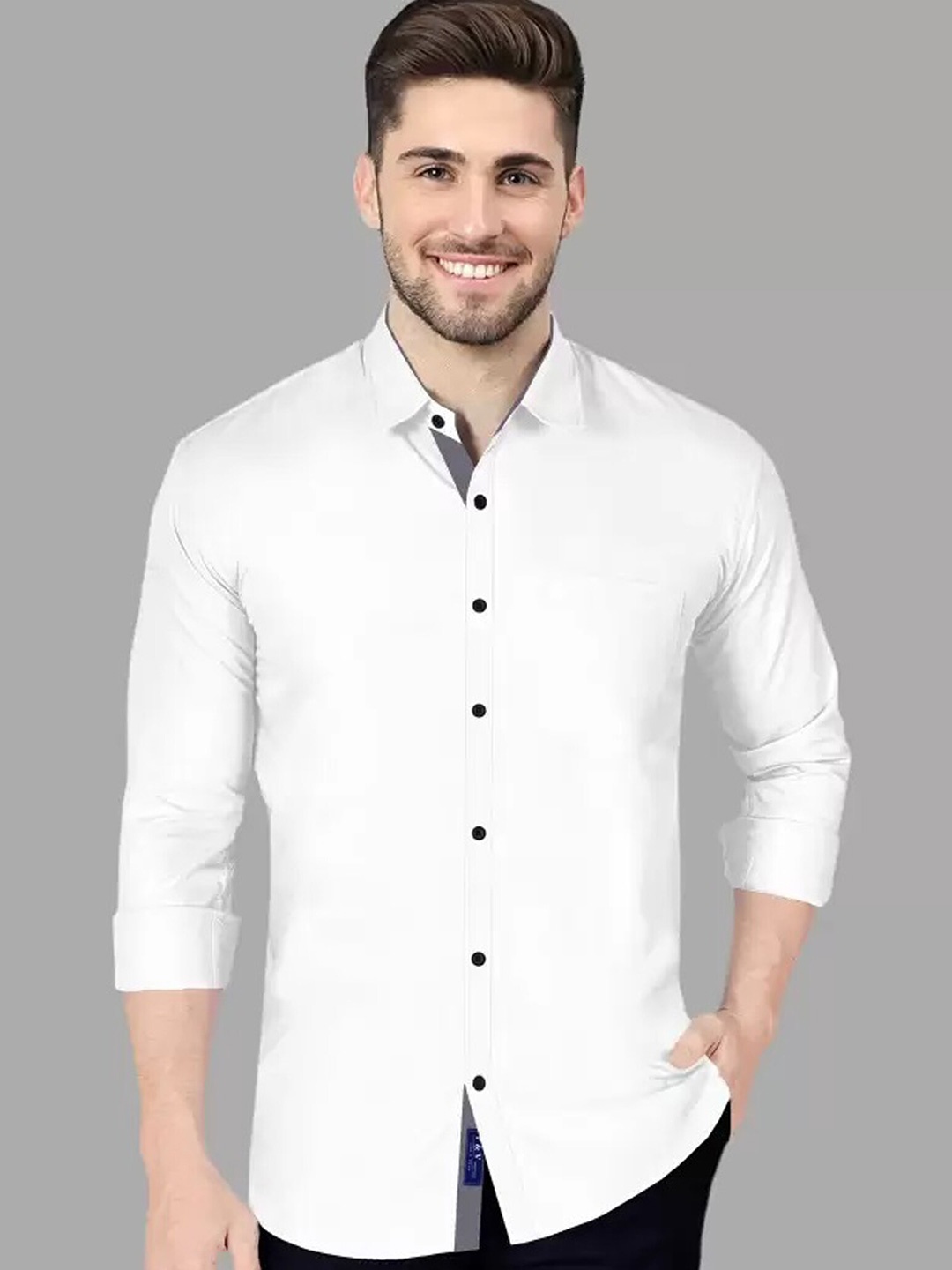 

FUBAR Men White Slim Fit Opaque Formal Shirt