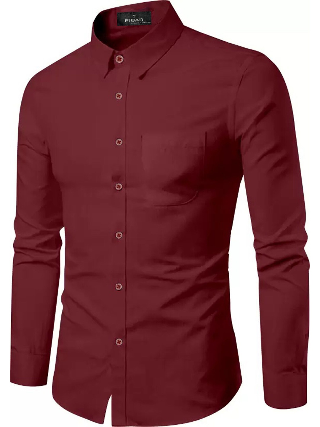 

FUBAR Slim Fit Formal Shirt, Maroon