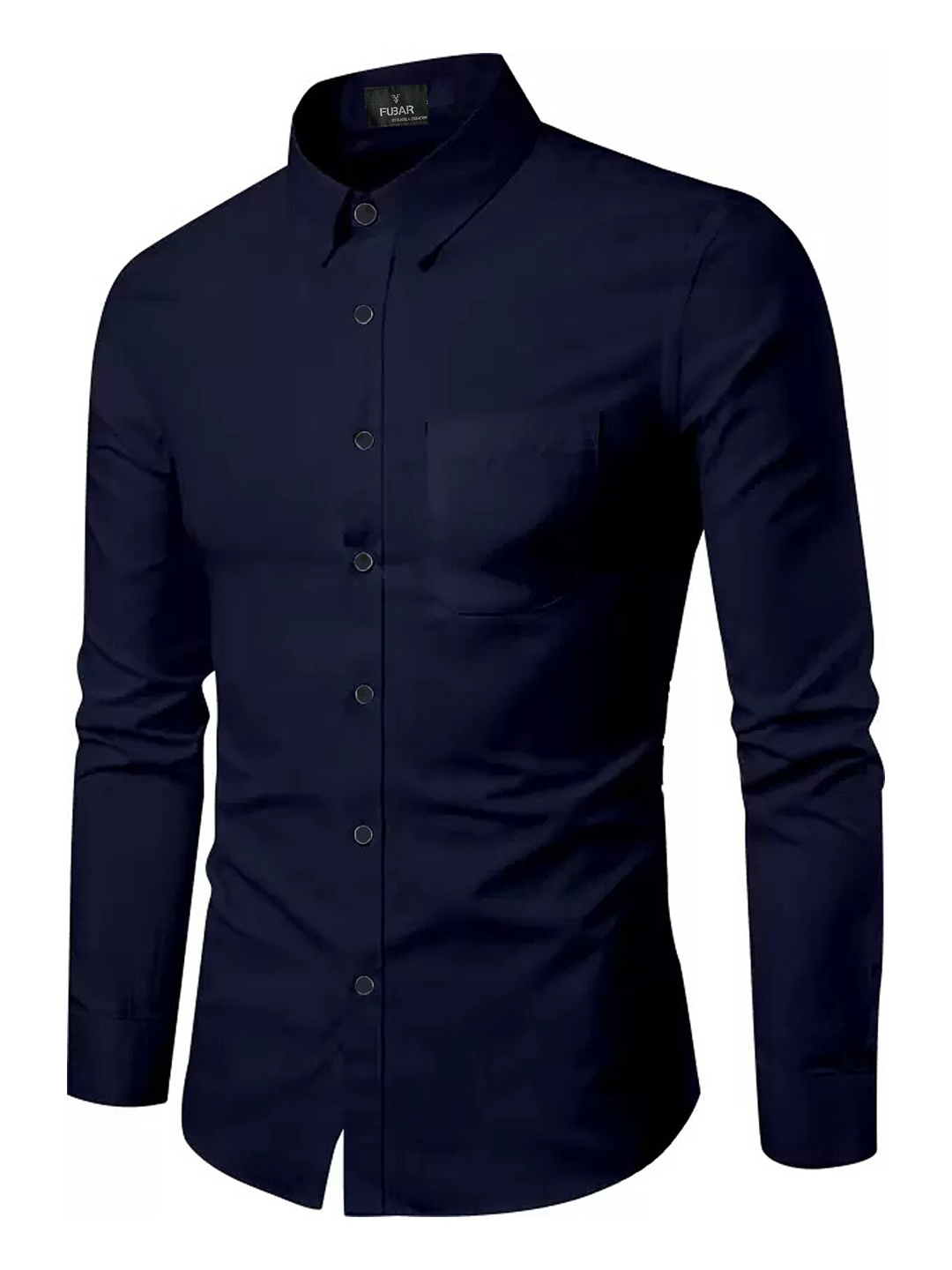 

FUBAR Slim Fit Opaque Casual Shirt, Navy blue