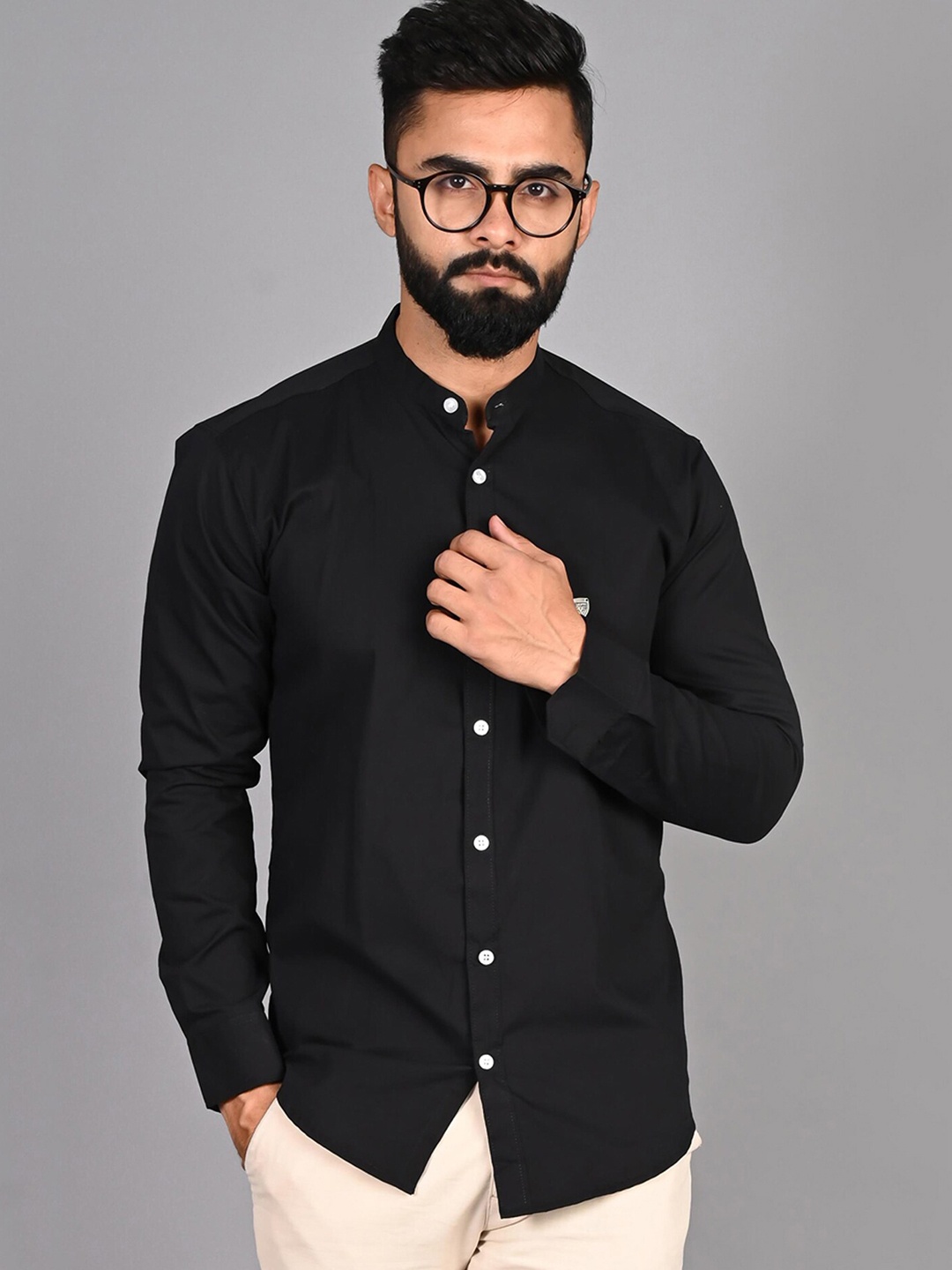 

FUBAR Men Black Slim Fit Opaque Casual Shirt