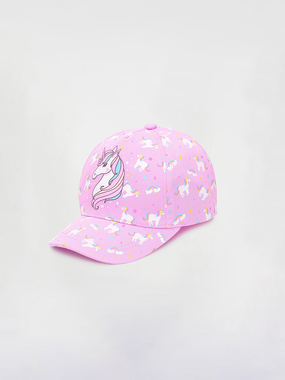 

max Girls Conversational Printed Pure Cotton Baseball Cap, Pink