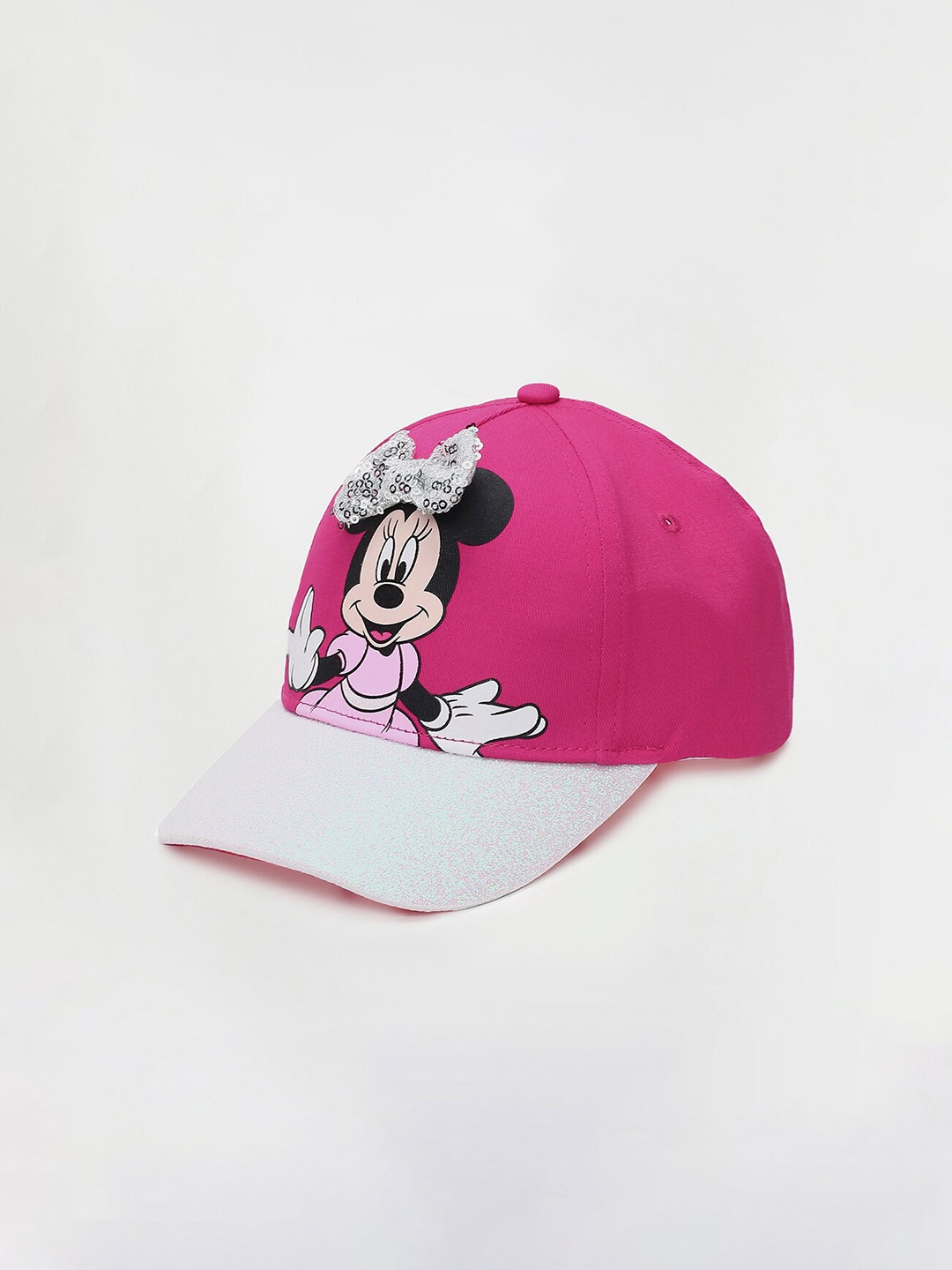 

max Girls Disney Minnie Mouse Printed Cotton Baseball Cap, Fuchsia