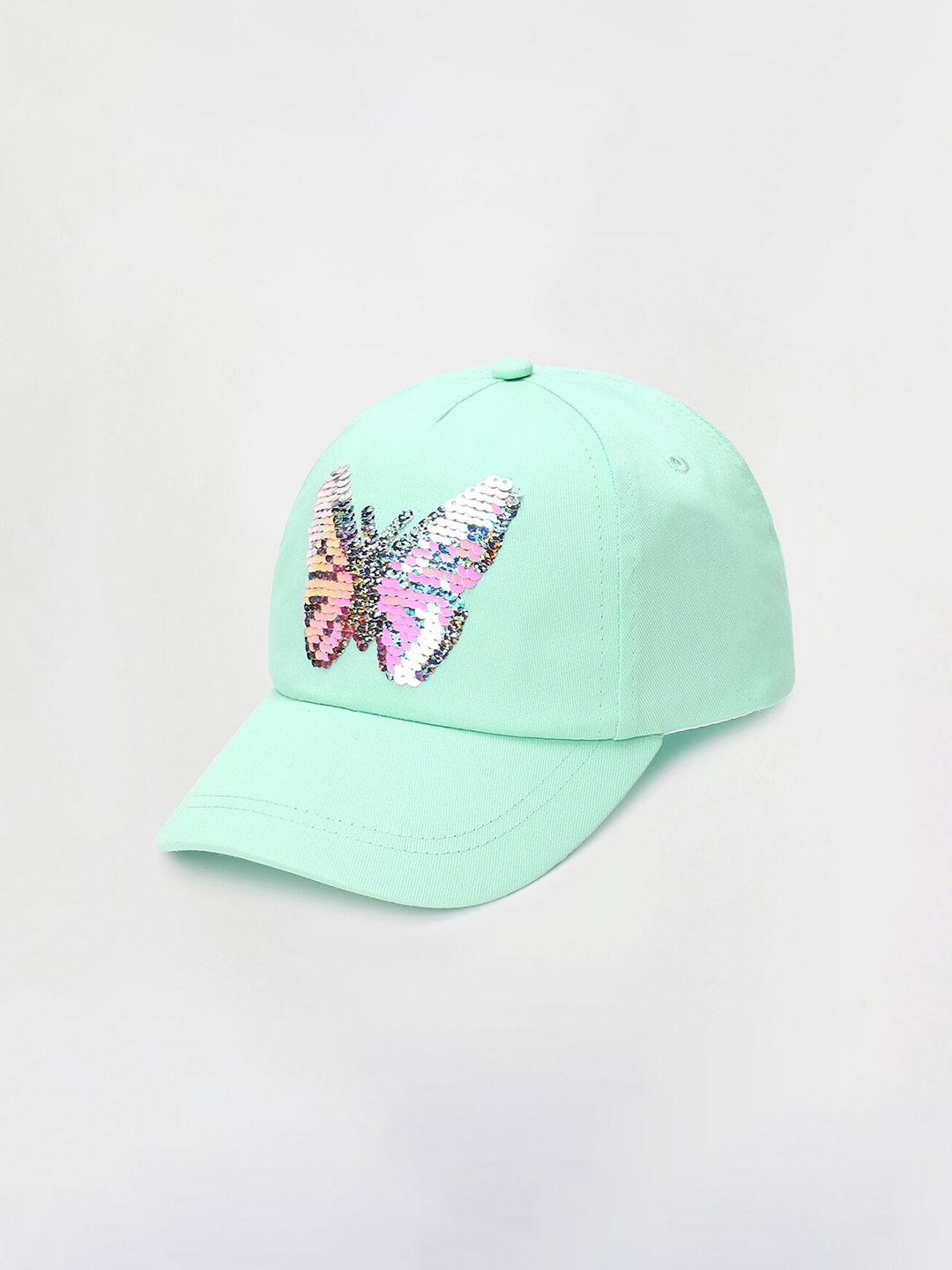 

max Girls Self Design Pure Cotton Baseball Cap, Green