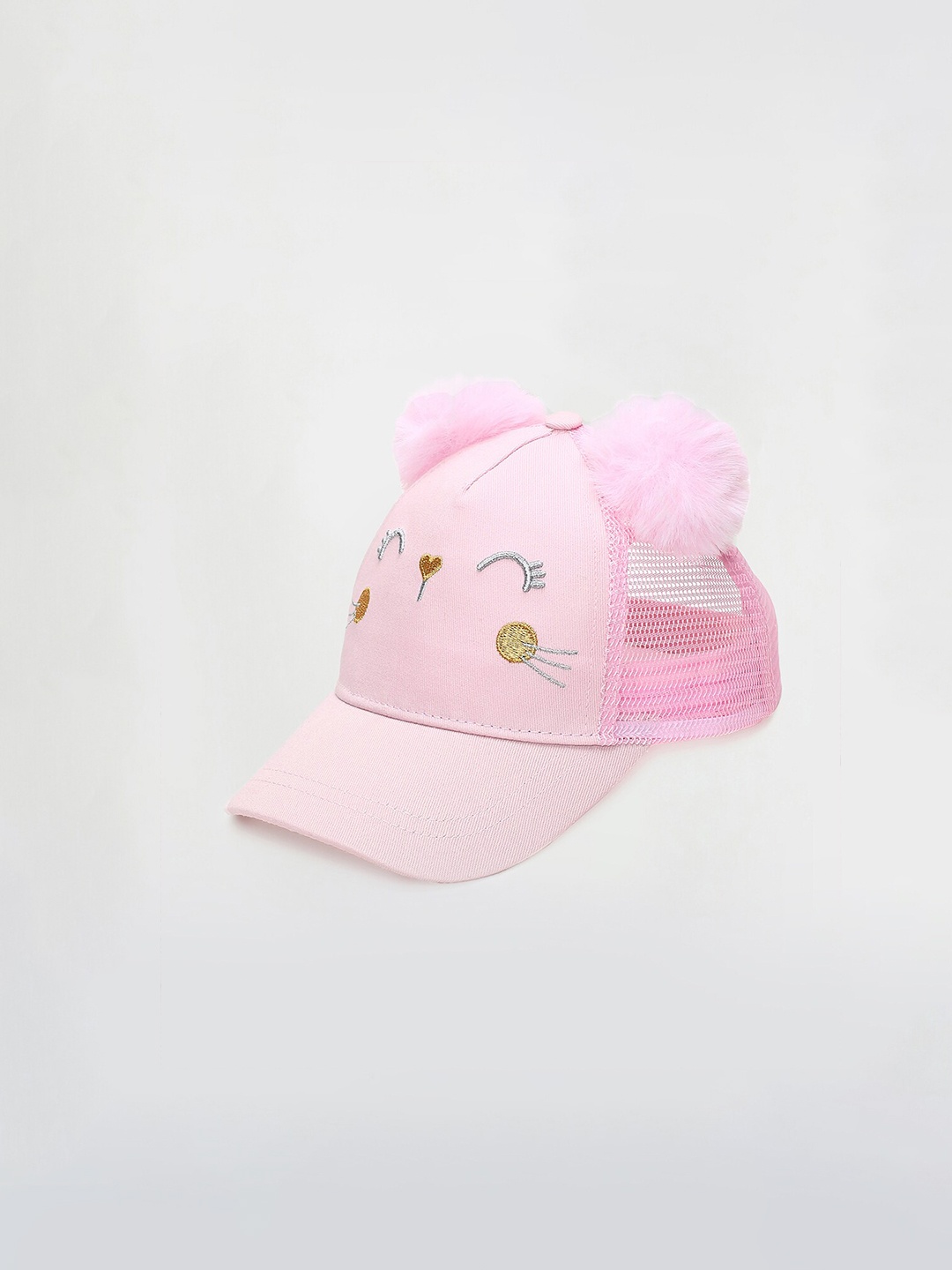 

max Girls Self Design Pure Cotton Baseball Cap, Pink