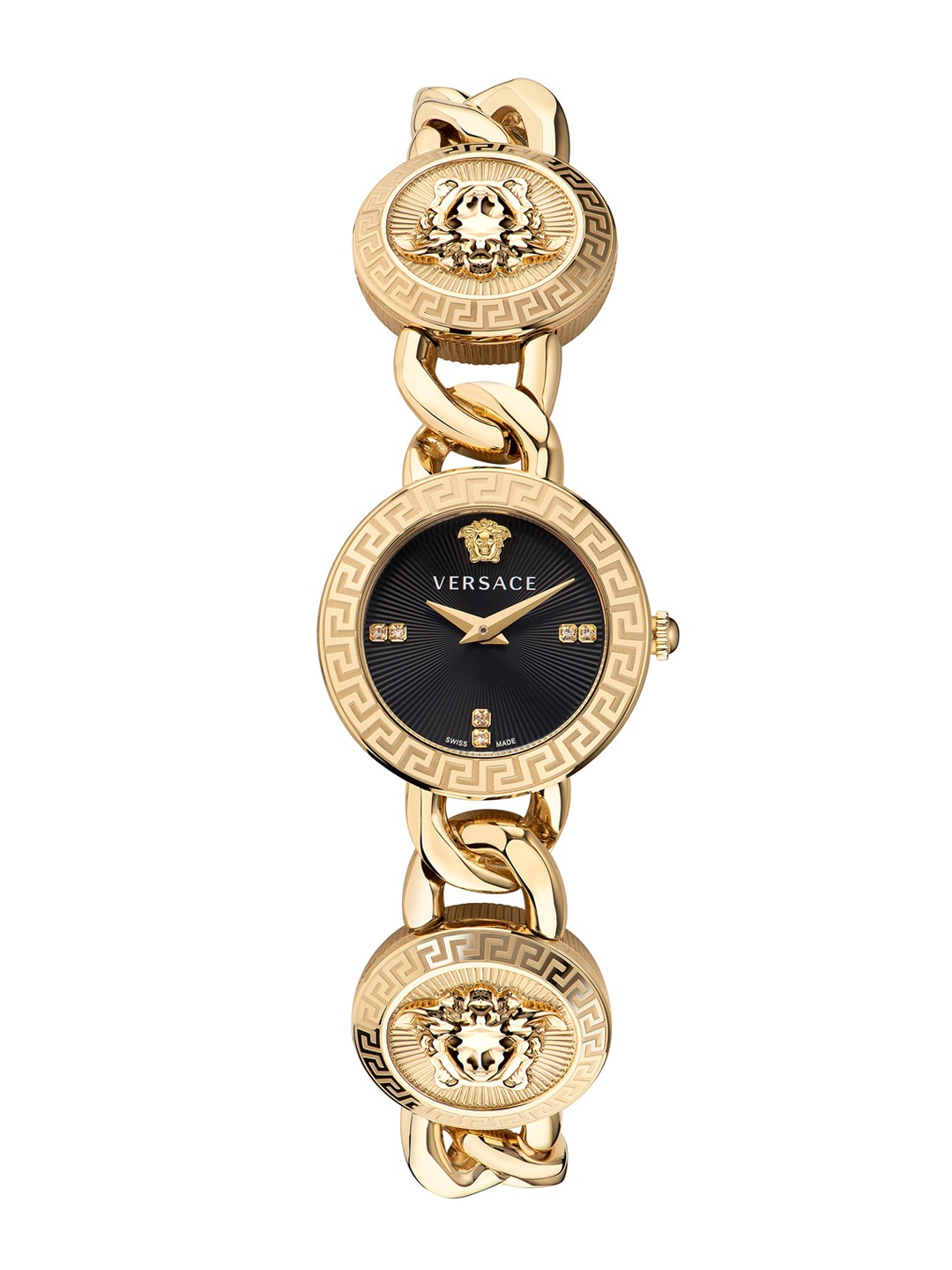 

Versace Women Water Resistance Swiss Made Stainless Steel Analogue Watch VE3C00422, Black