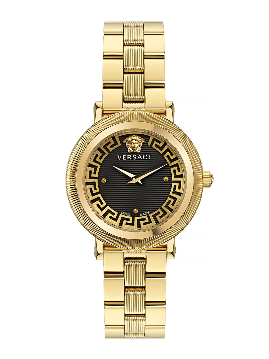 

Versace Women Textured Dial & Stainless Steel Straps Analogue Watch VE7F00623, Gold