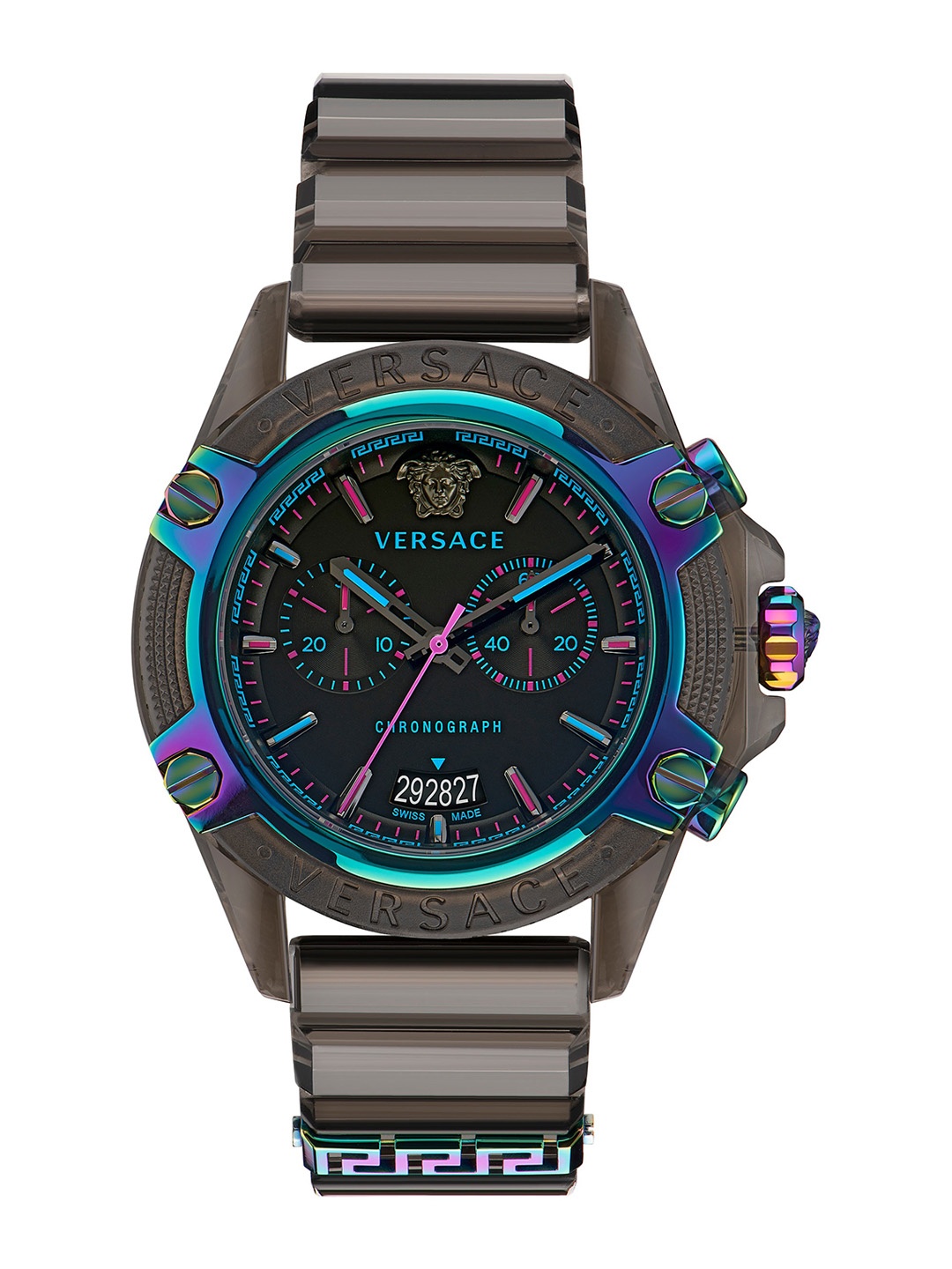 

Versace Unisex Printed Dial & Silicon Straps Analogue Watch VEZ701022, Black